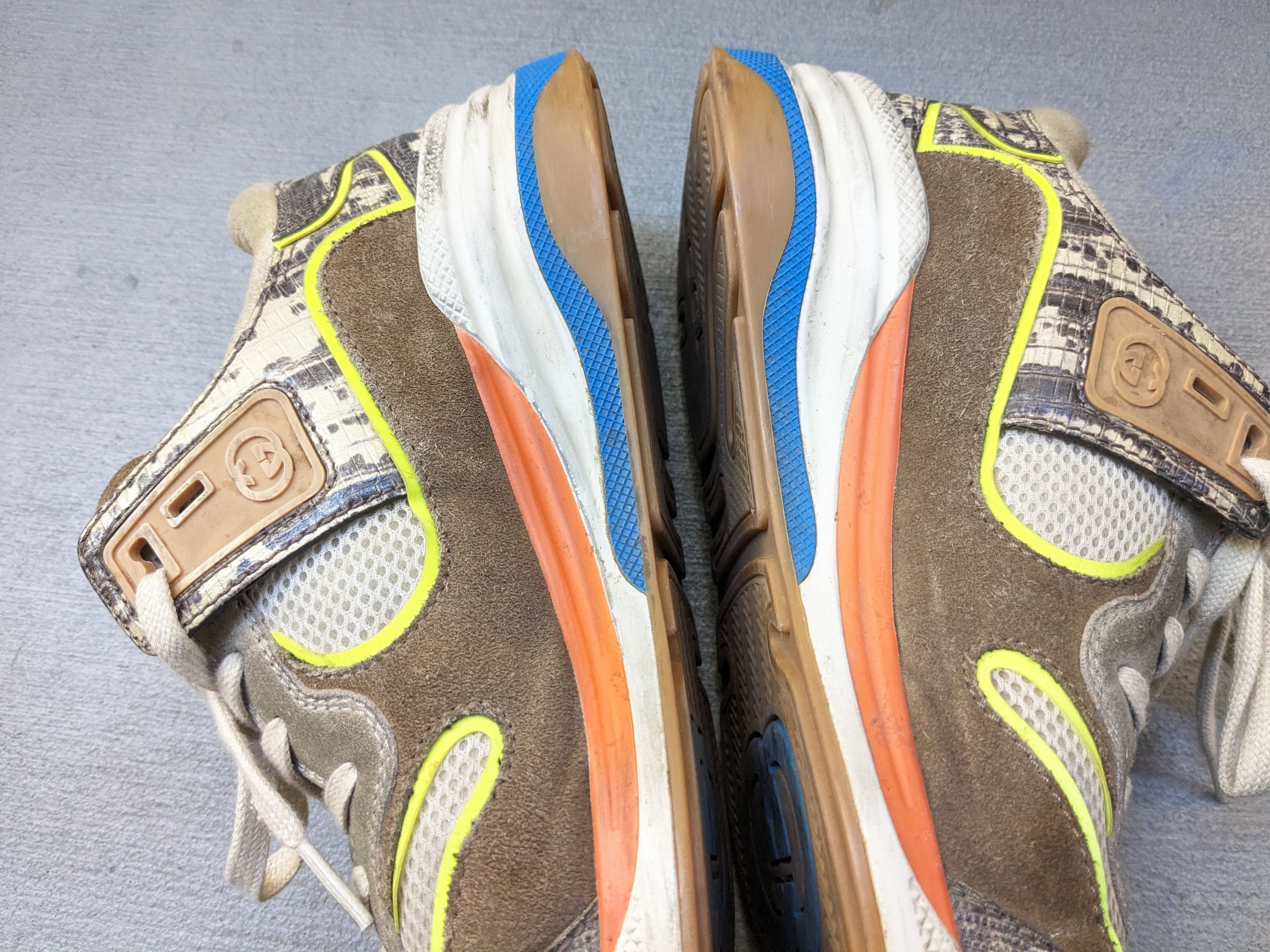 Gucci Gucci Ultrapace Sneakers Size 8.5 Brown Blue Orange Suede Size US 8.5 / EU 41-42 - 13 Thumbnail