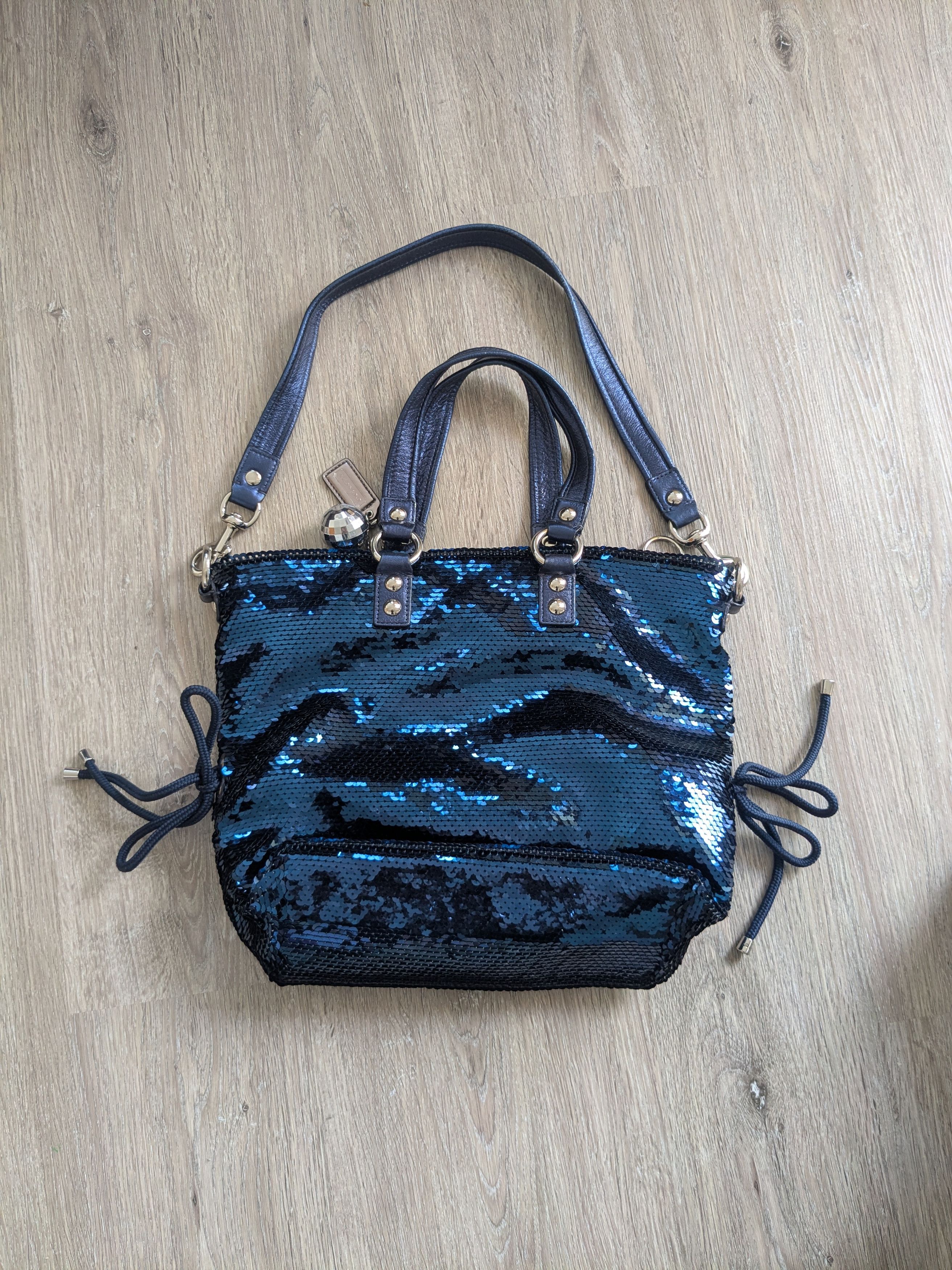 Coach Coach Poppy Spotlight Blue Sequin Shoulder Handbag Tote Size ONE SIZE - 3 Thumbnail