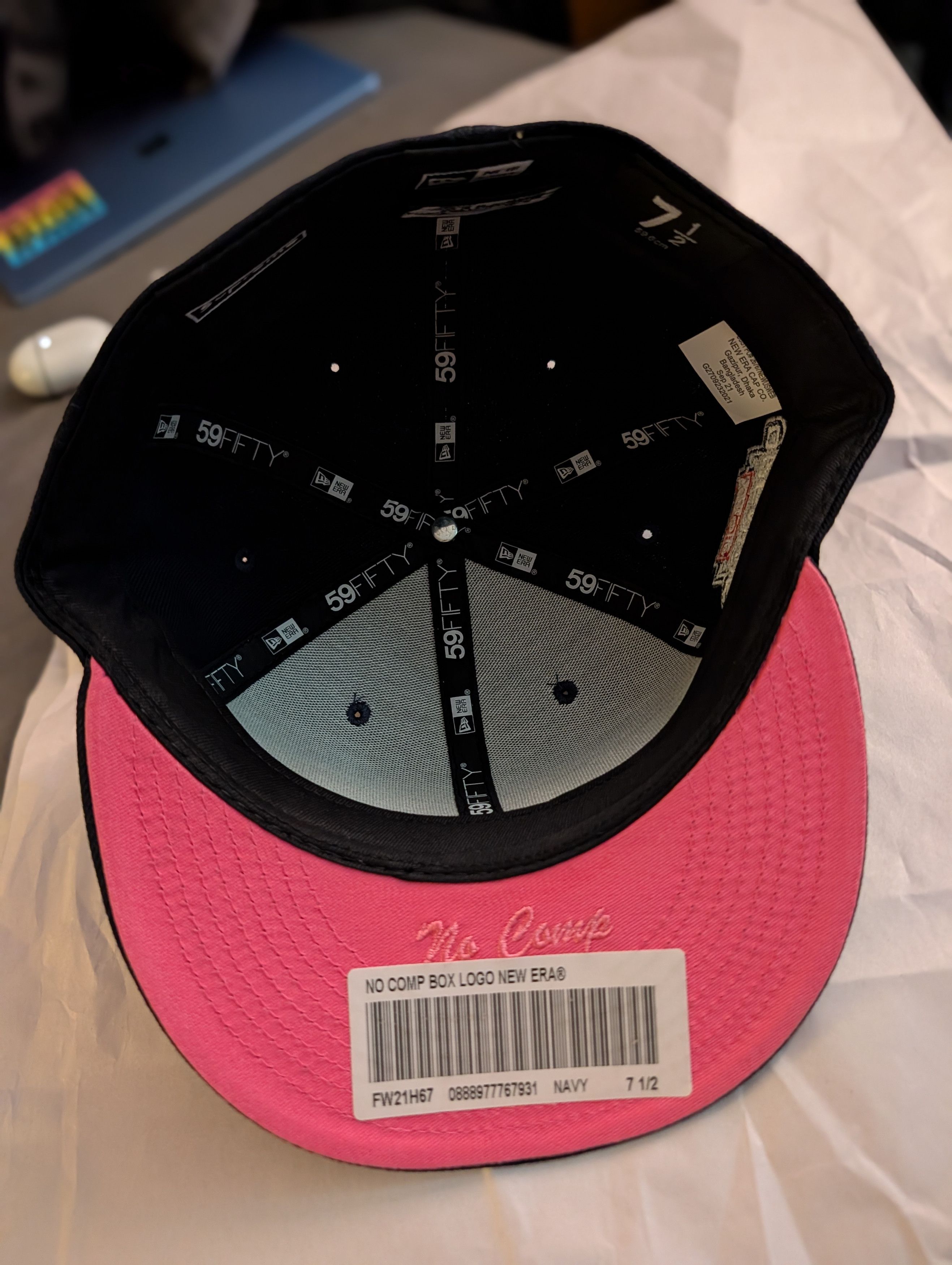 Supreme Supreme No Comp Box Logo Fitted Hat ss21 Navy 7 1/2 Size ONE SIZE - 4 Thumbnail
