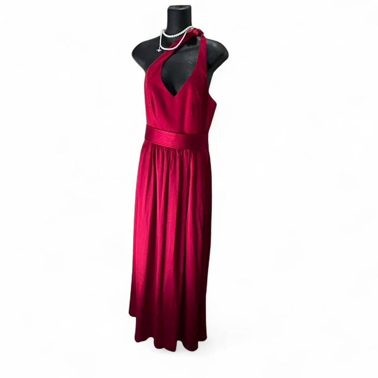 Vera Wang White Label Red silky dress size 4US Vintage