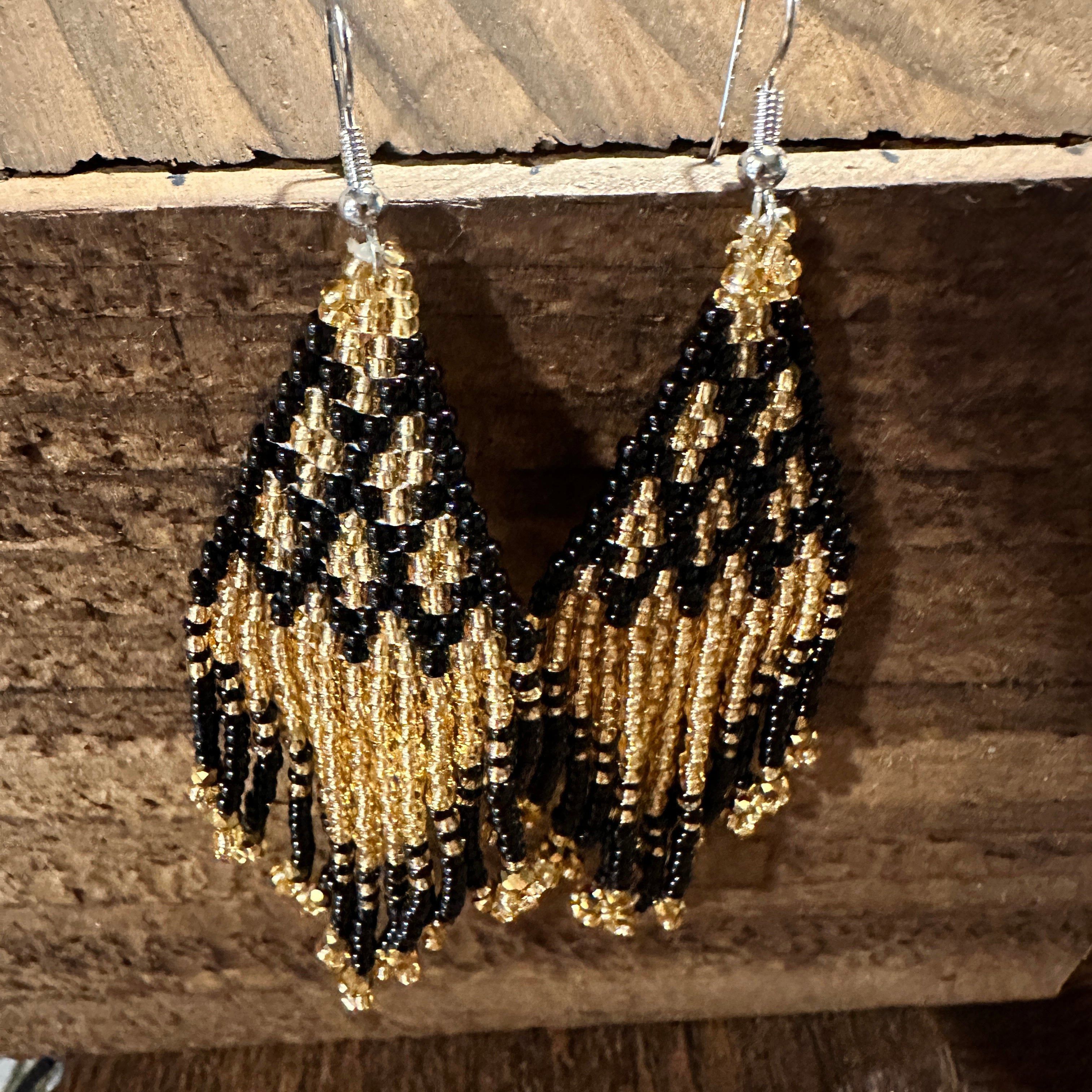 Other Chic Bohemian Navajo Seed Bead Dangle Earrings with Black an Size ONE SIZE - 1 Thumbnail