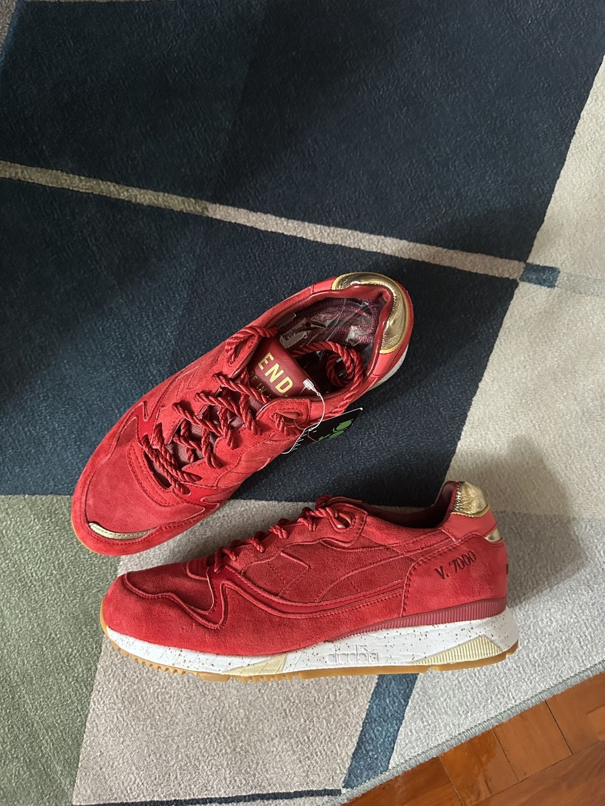 Diadora Diadora x END. Clothing V7000 red suede sneakers Size US 9.5 / EU 42-43 - 1 Thumbnail
