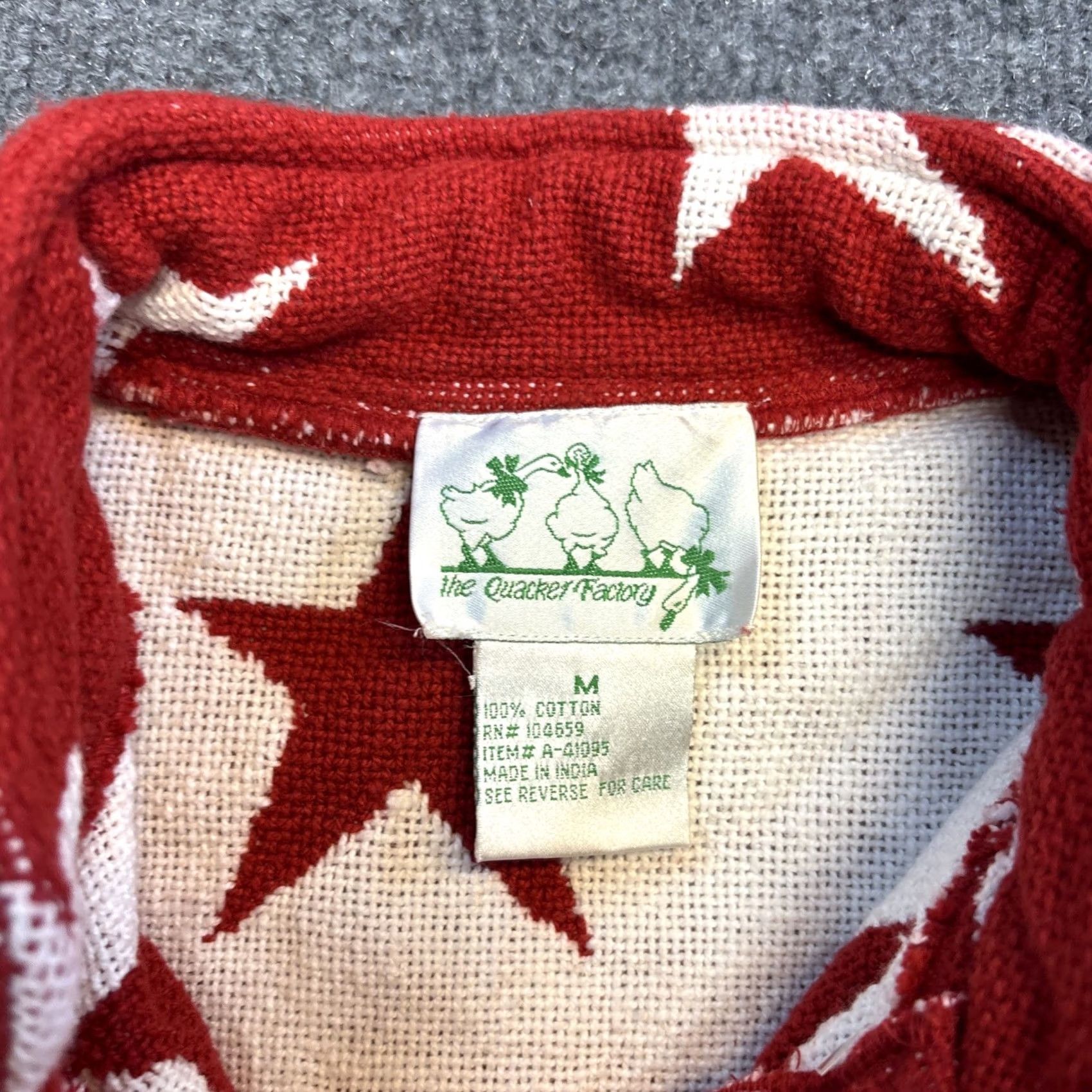 Quacker Factory VINTAGE Quacker Factory Sweater Cardigan Womens Med Red White Stars Flag 90s USA Men/Women Size M / US 6-8 / IT 42-44 - 2 Thumbnail