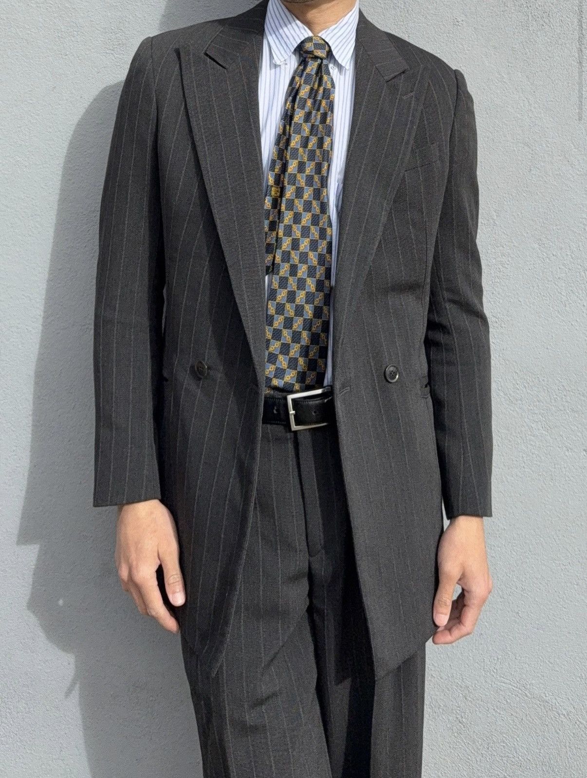 Giorgio Armani Giorgio Armani - 1990 Double Breasted Grey Powersuit Size 38R - 3 Thumbnail