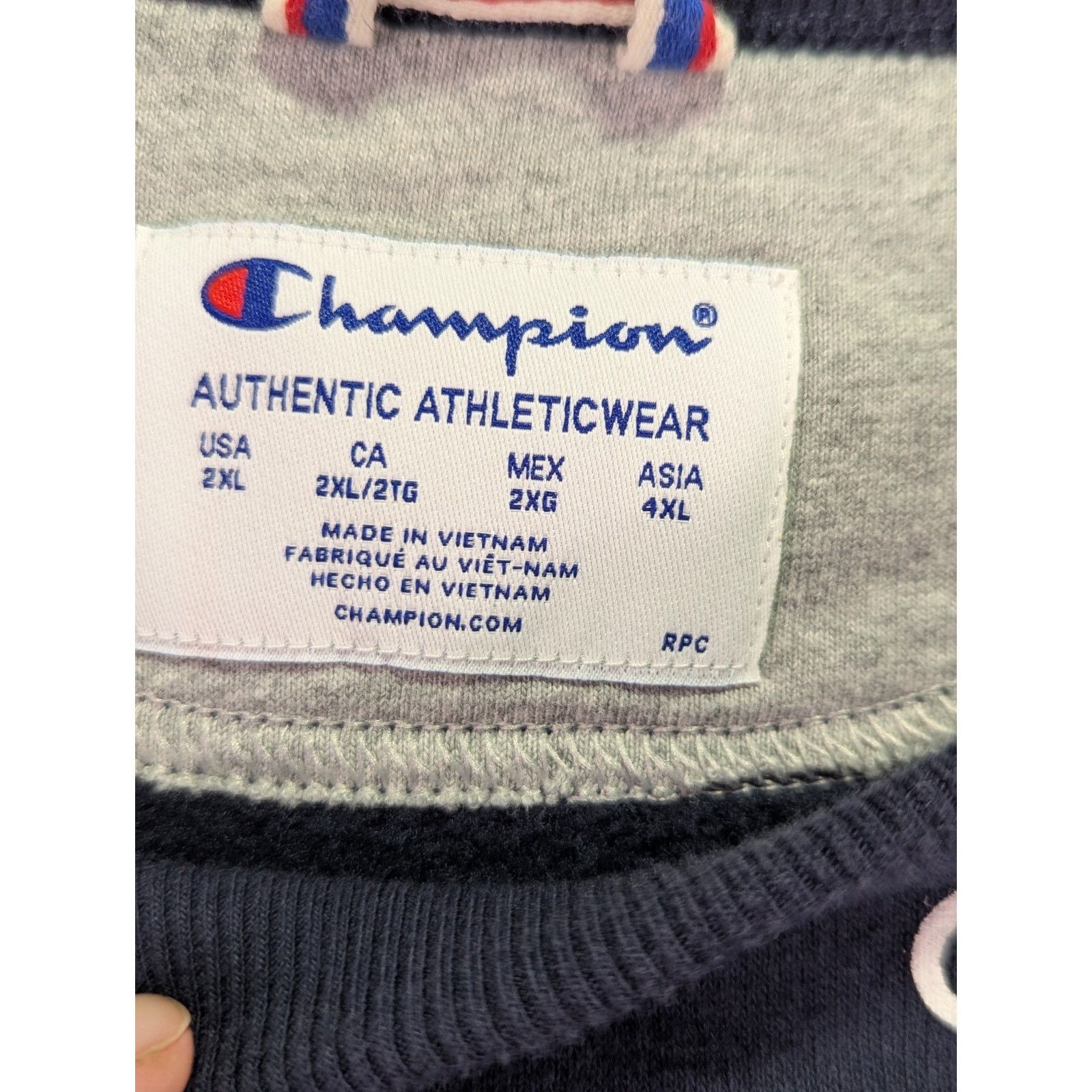 Champion Champion Script All-Over Print Navy Crewneck Sweatshirt 2XL Size US XXL / EU 58 / 5 - 5 Thumbnail