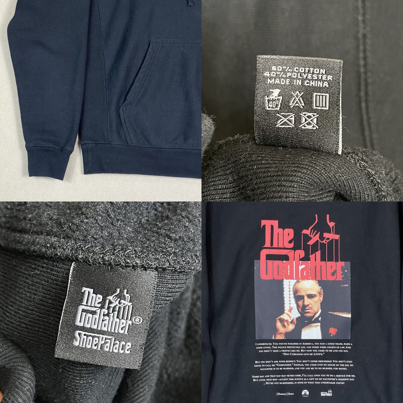 Palace Shoe Palace Hoodie Mens Small Black The Godfather Graphic Sweatshirt Size US S / EU 44-46 / 1 - 8 Thumbnail