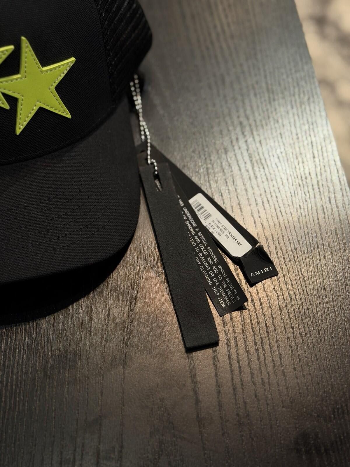 Amiri Amiri Star Logo Trucker Hat Black/Neon Brand New Size ONE SIZE - 6 Thumbnail