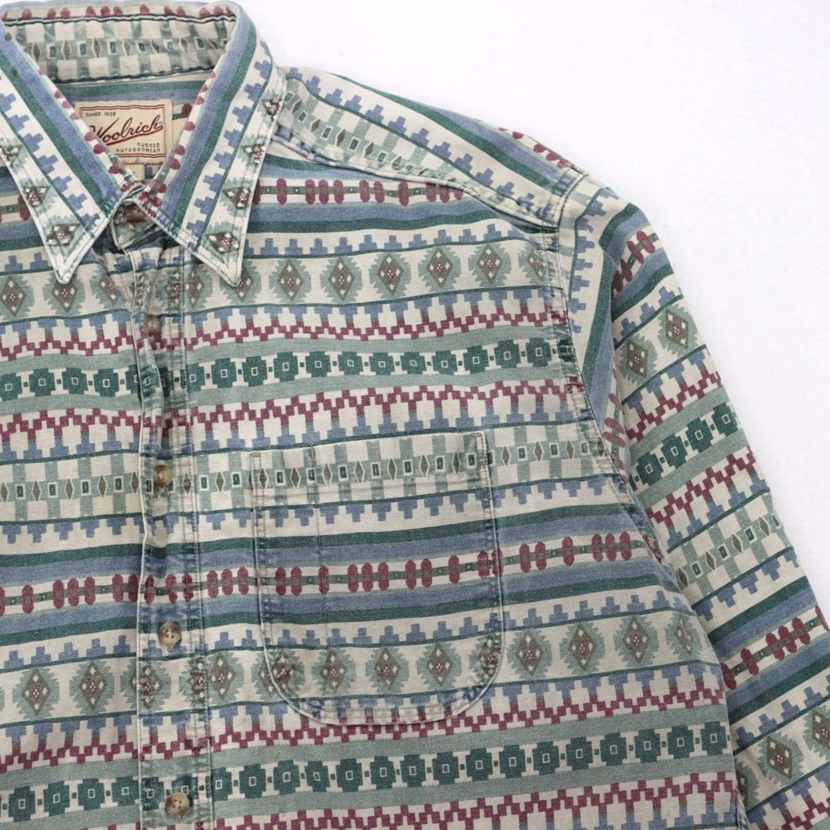 Vintage VINTAGE Woolrich Jacket Mens XL Grey Rugged Outdoor Tribal Plaid Cotton Wool Size US XL / EU 56 / 4 - 3 Thumbnail