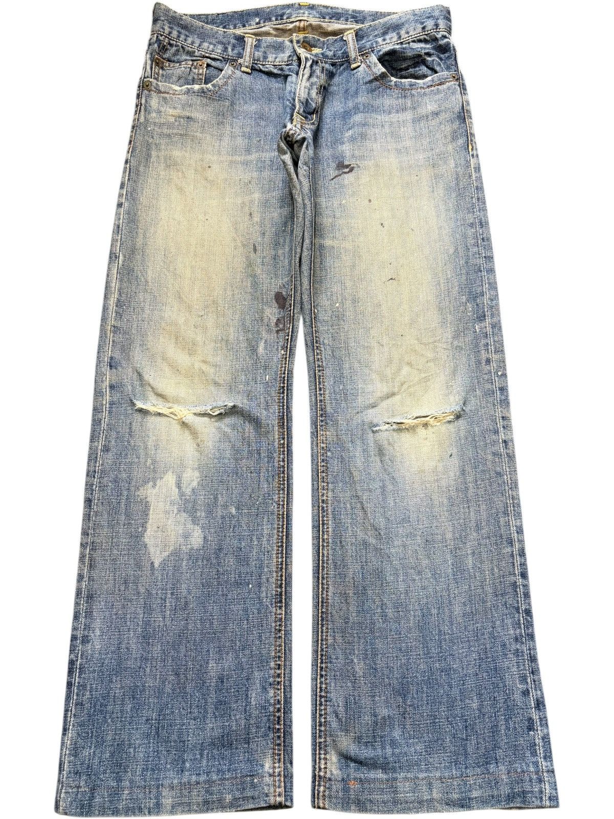 United Arrows Vintage United Arrow Mud Wash Painted Distress Loose Jeans Size 31" - 1 Thumbnail