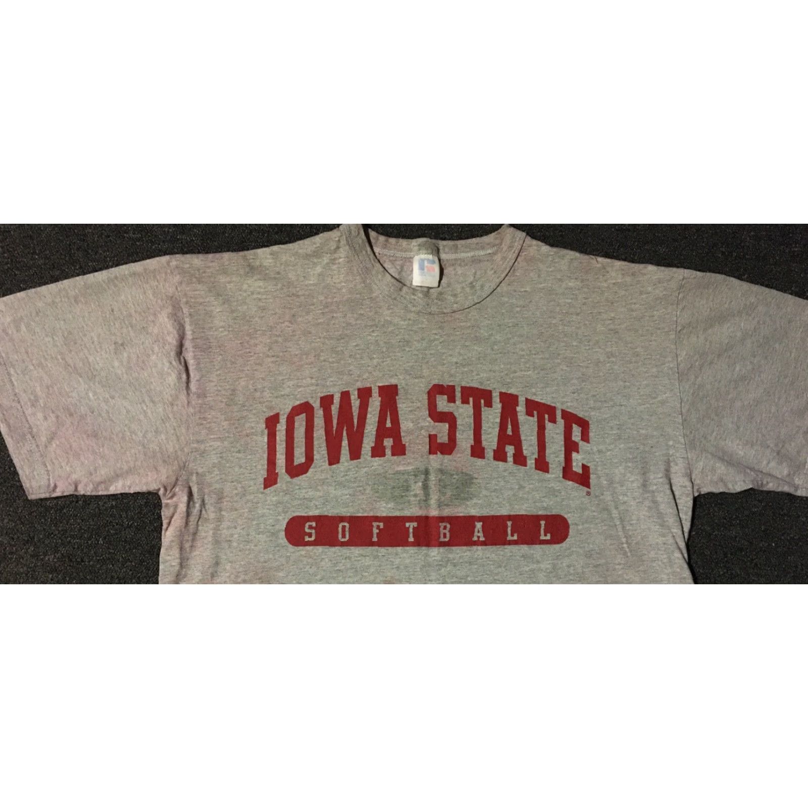 Russell Athletic VINTAGE Russell Athletic Iowa State Spellout Shirt L Gray 90s College Track USA Men T-Shirt Games Sports Size US L / EU 52-54 / 3 - 5 Thumbnail
