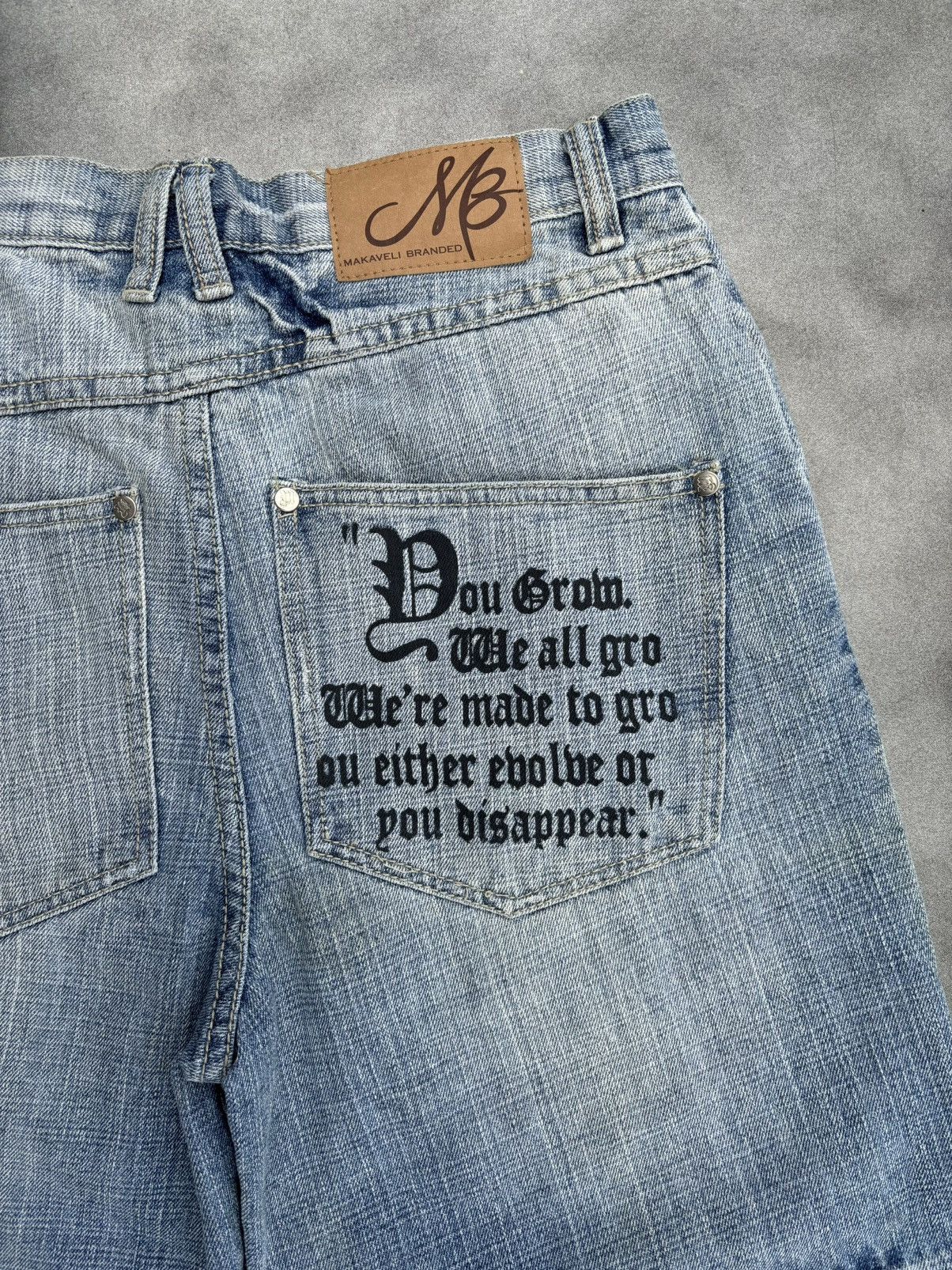 JNCO × Makaveli × Vintage Vintage Tupac Jean Shorts Makaveli Jorts Baggy Loose 90s Size US 29 - 4 Thumbnail