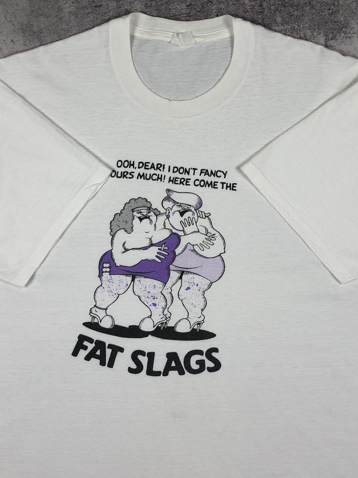 Vintage Vintage 90s Viz Comic Fat Slags Tee Size US L / EU 52-54 / 3 - 5 Thumbnail