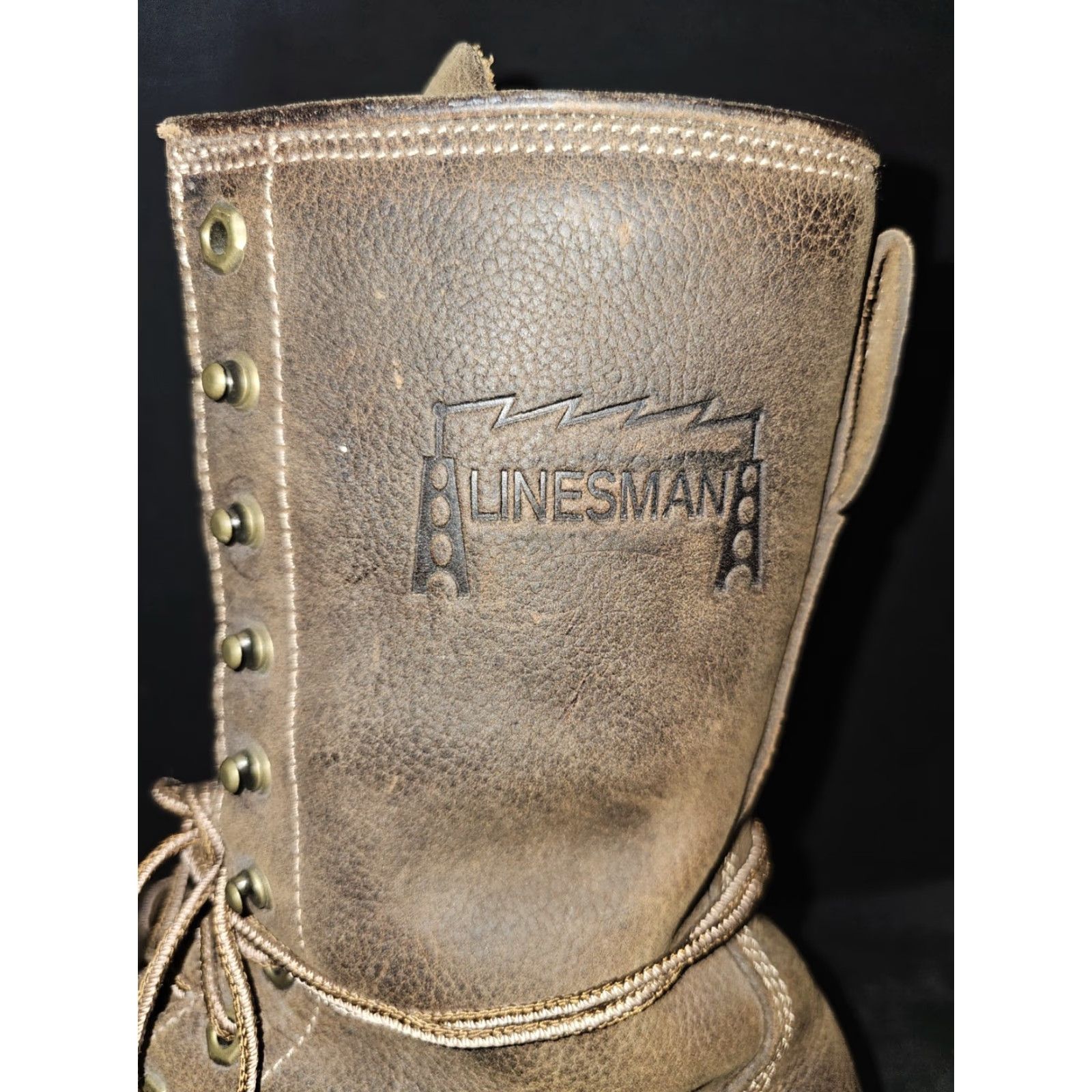 Vintage Carolina CA1904 Linesman Boots Brown Leather Waterproof Composite Toe Men Sz 12D Size US 11 / EU 44 - 6 Thumbnail
