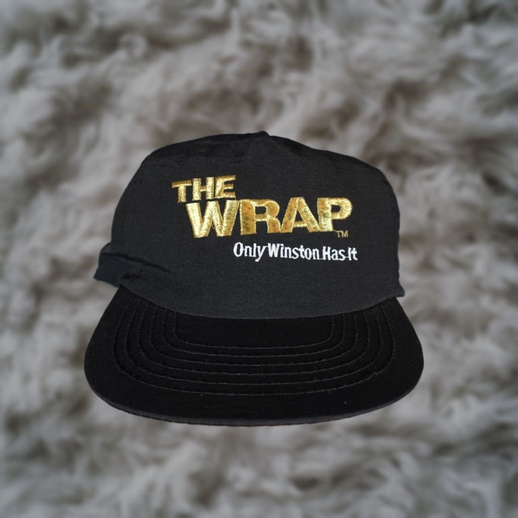 winston cigarettes hat Vintage Vintage The Wrap Only Winston Has It Cigarette Black Hat