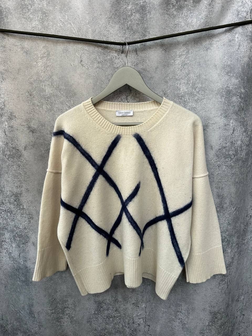 Gran Sasso Gran Sasso Wool Cashmere Blend Stripes Oversized Sweater Size L / US 10 / IT 46 - 2 Thumbnail