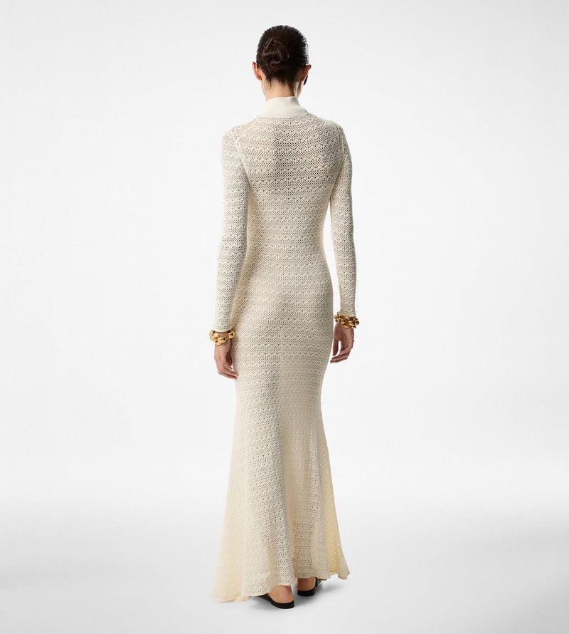 Tom Ford o1w1db10126 ACK423 Maxi Dress in White Size L / US 10 / IT 46 - 4 Thumbnail