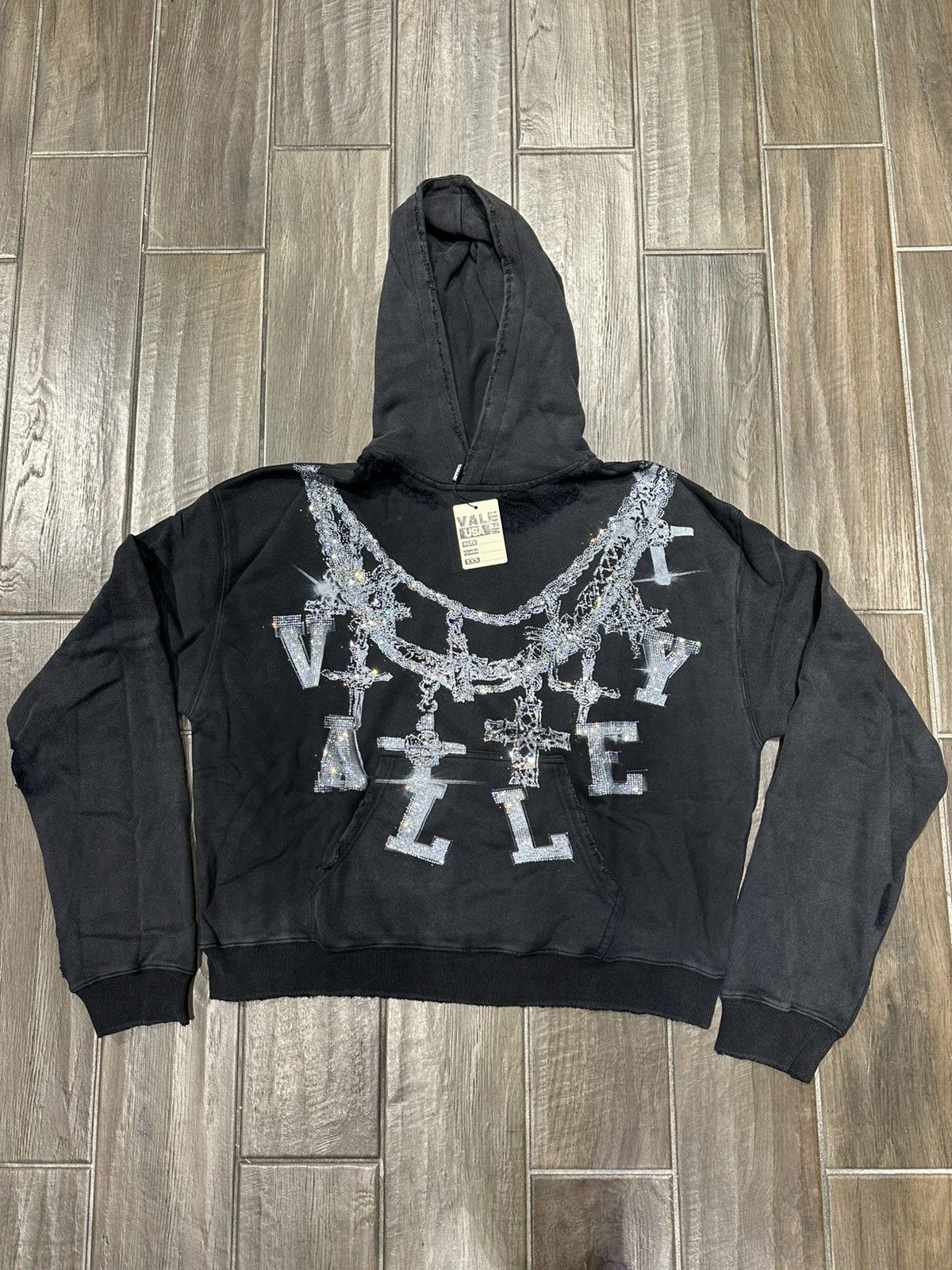 Vale VALE FOREVER BIG CHAIN BEJEWELED HOODIE BLACK Size US M / EU 48-50 / 2 - 1 Thumbnail