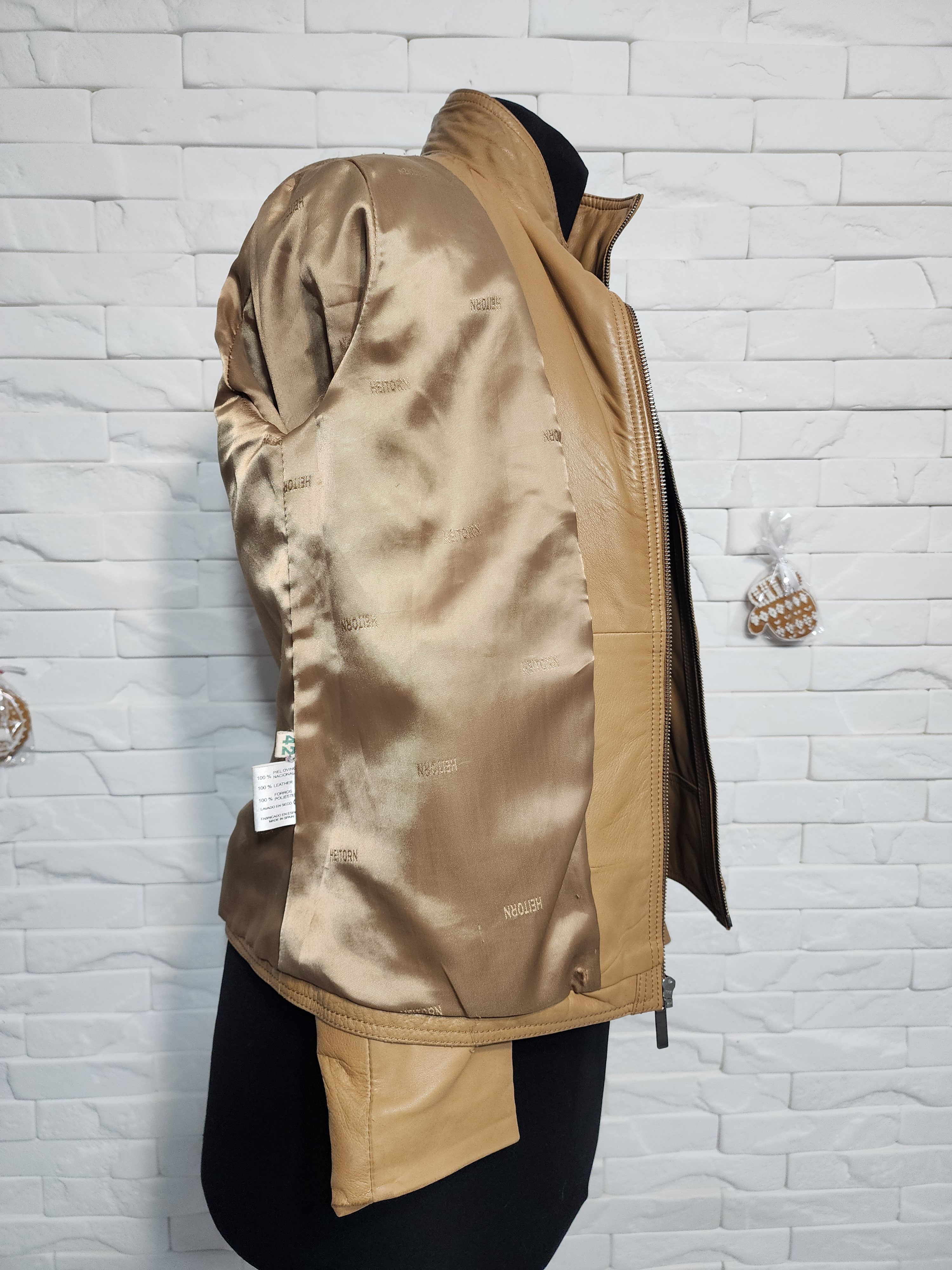 Other Brown Leather Jacket: Women's Sport Style, Metal Zipper Size M / US 6-8 / IT 42-44 - 8 Thumbnail
