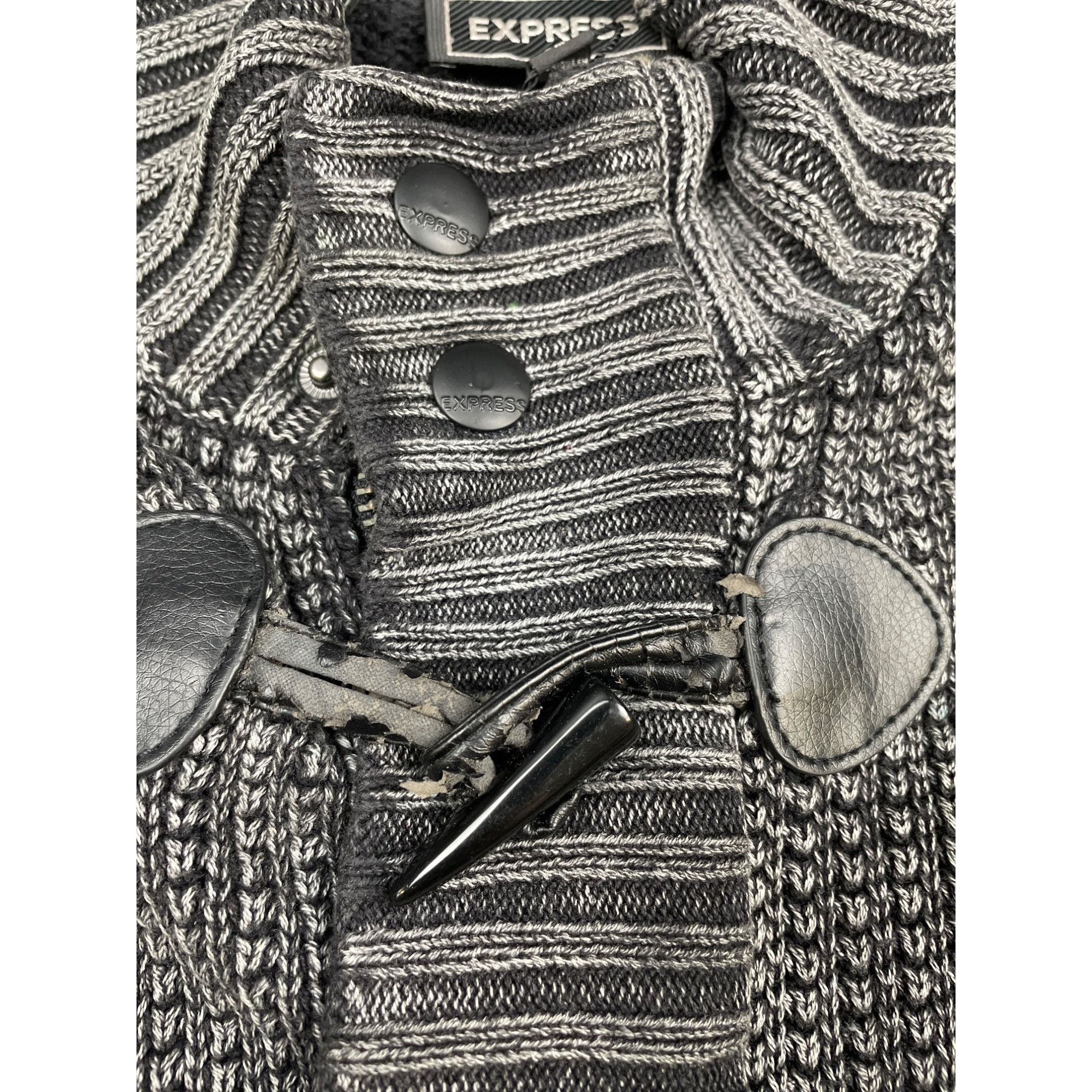 Express Express Men's Charcoal Gray Knitted/Zip up/Button Sweater SK Size US M / EU 48-50 / 2 - 7 Thumbnail