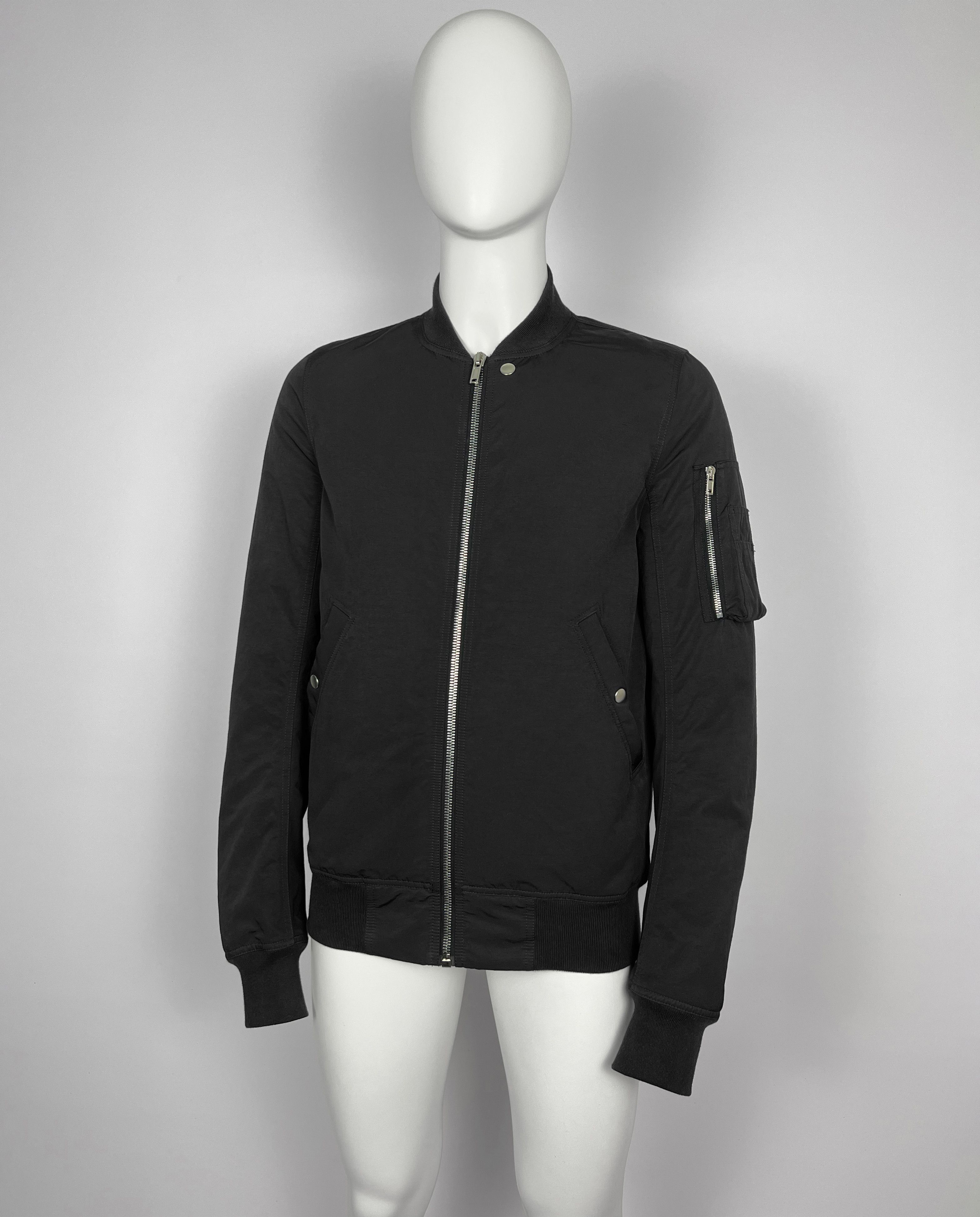 Rick Owens Chalk White Bomber Jacket in Blistered Lamb Leather MA