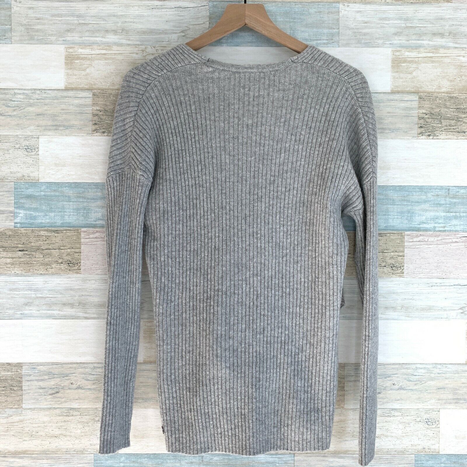 Other Zella Wrap Sweater Gray Ribbed Surplice V Neck Womens XXS Size XXS / US 00 / IT 34 - 5 Thumbnail