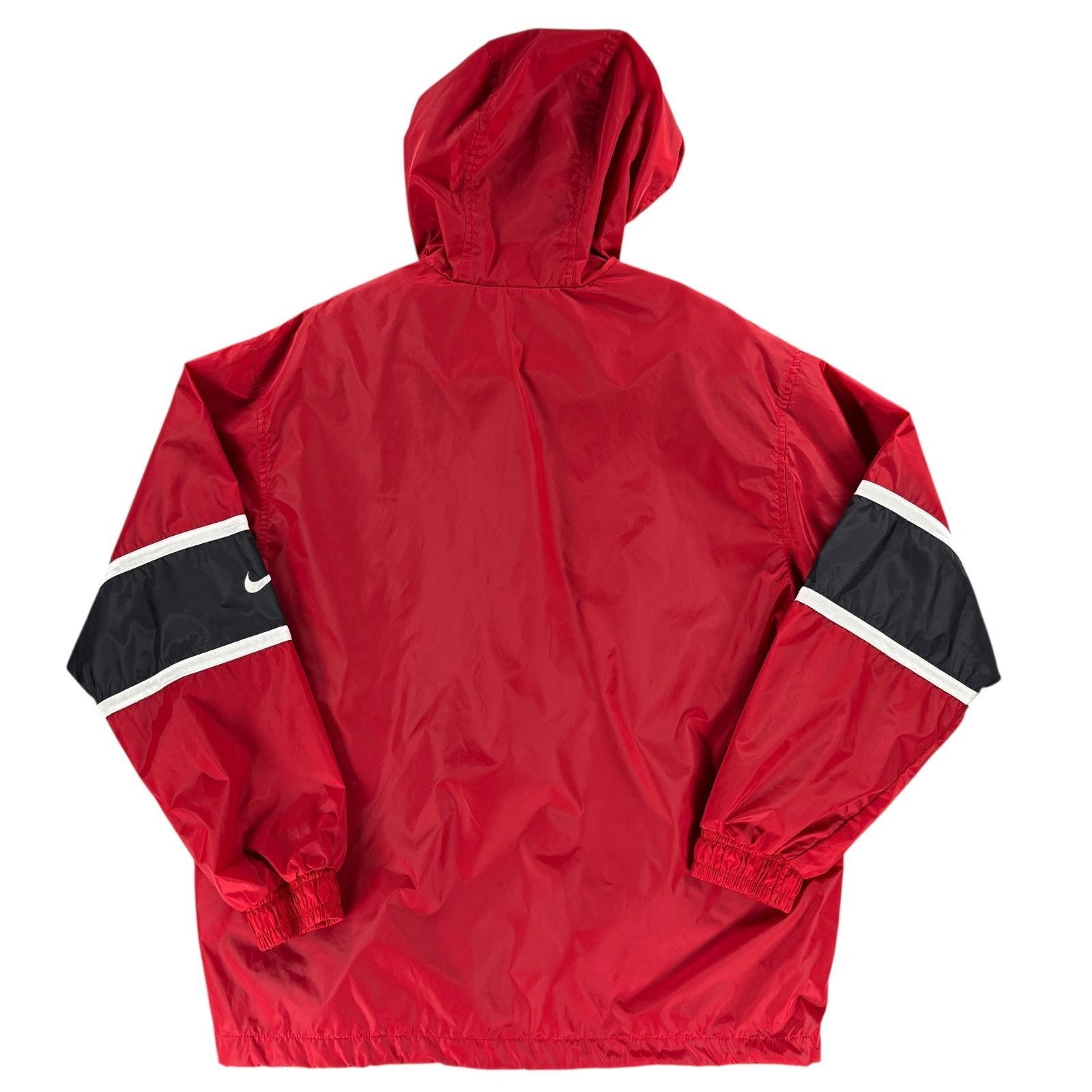 Nike Vintage Nike Red Black Hooded Pullover Windbreaker Jacket Me Size US M / EU 48-50 / 2 - 2 Thumbnail