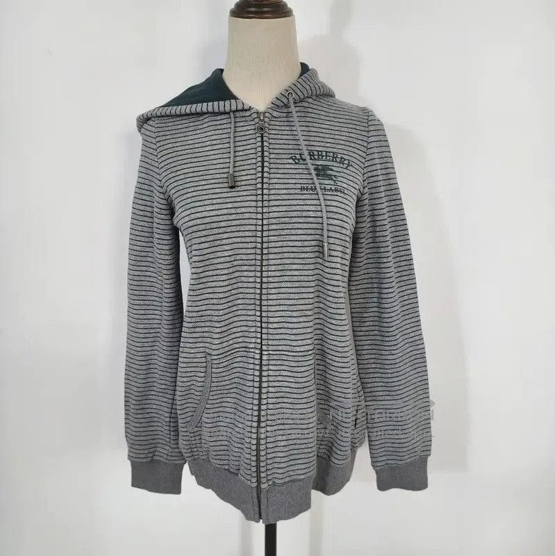 Burberry Burberry Gray Striped Cotton Blend Cardigan. Size M / US 6-8 / IT 42-44 - 1 Thumbnail