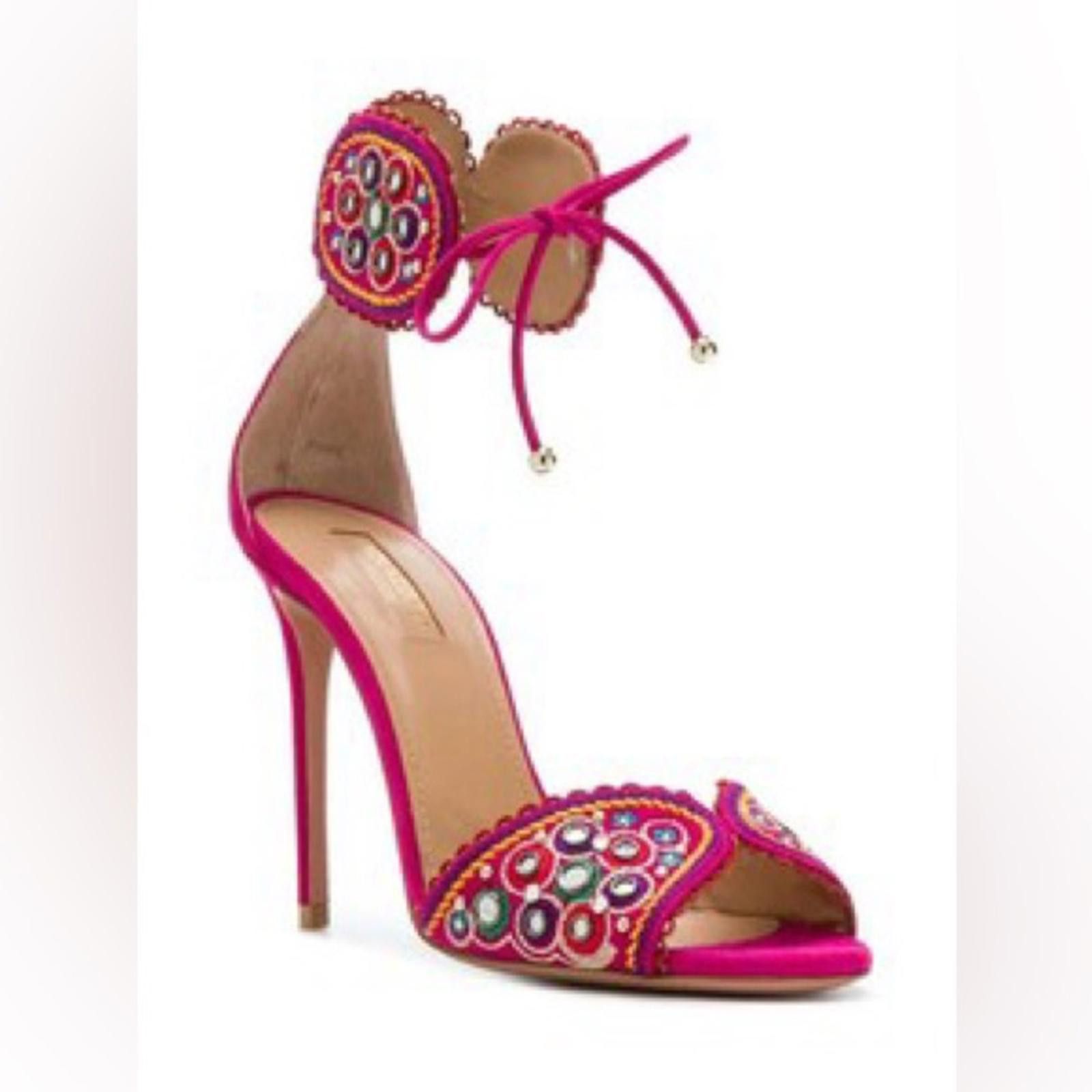 Other Aquazzura Jaipur Suede Ankle-strap Sandals In Azalea Pink Size US 8.5 / IT 38.5 - 3 Thumbnail
