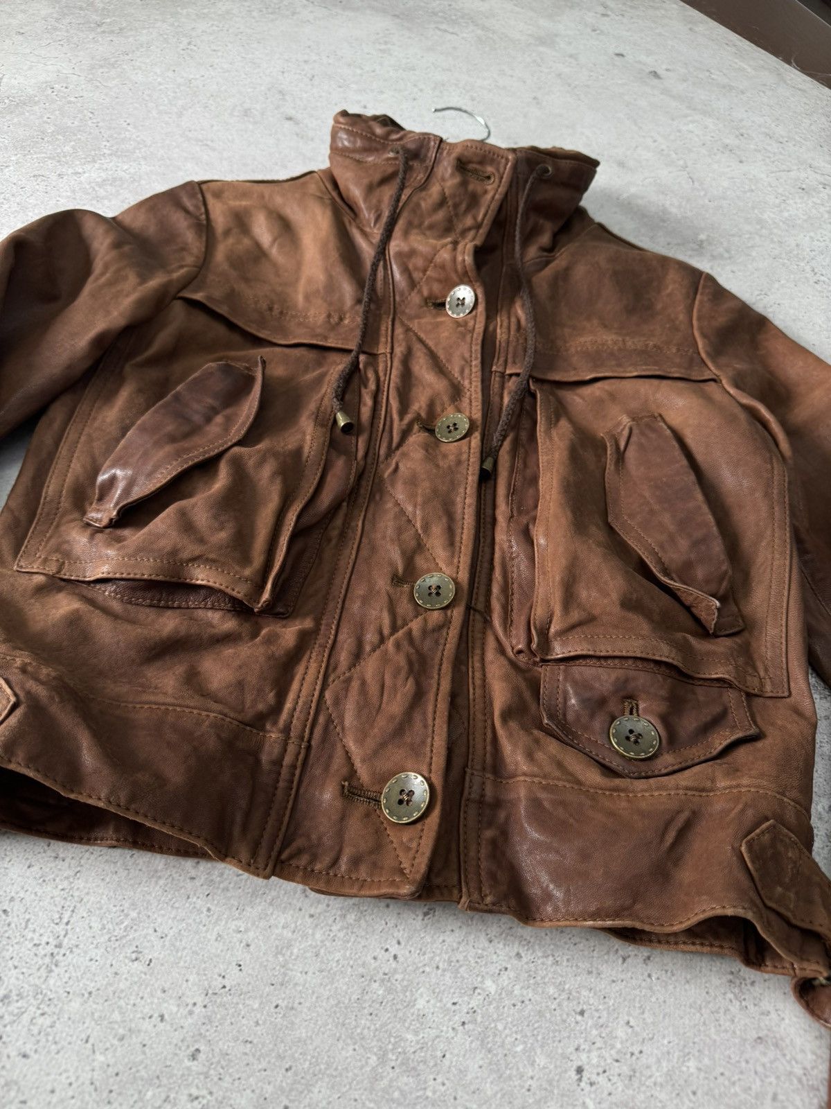 Yohji Yamamoto Vintage 90s Cropped Soft Real Leather Jacket Size US S / EU 44-46 / 1 - 4 Thumbnail