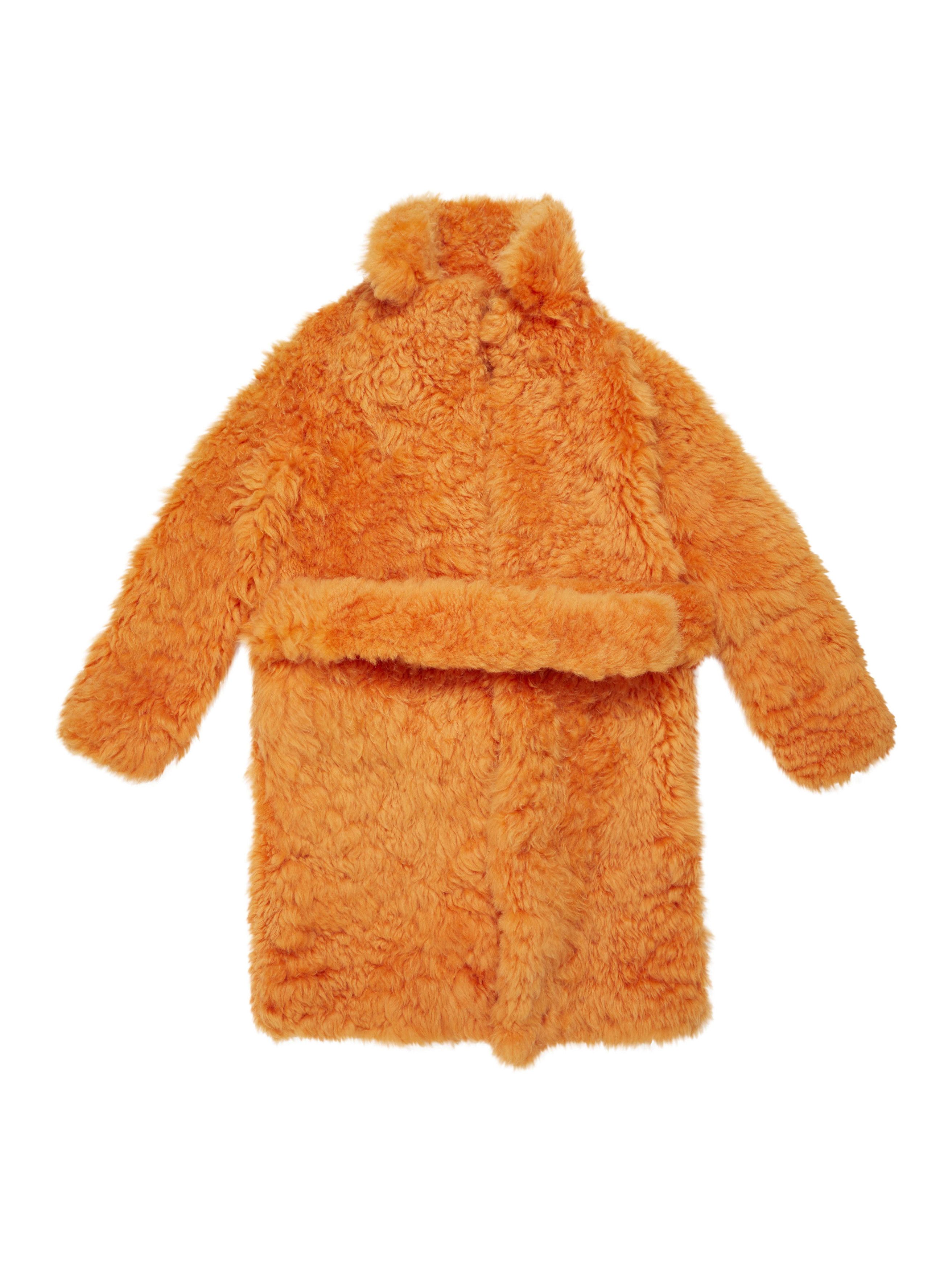 Orange Faux Fur Coat | Grailed