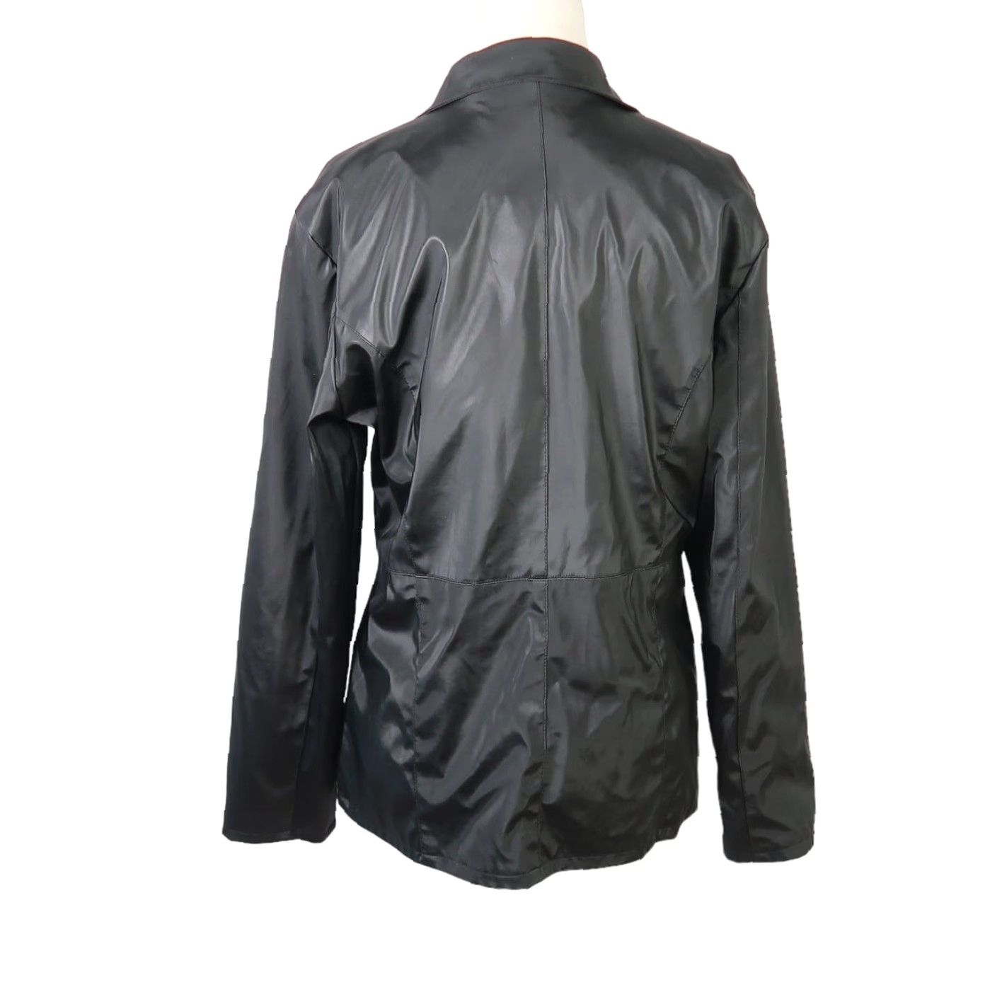 Vintage VINTAGE 90s Rave black faux leather tie front blazer jacket Women's M Size Regular Short Length 90s Theme Casual Party/Cocktail Size M / US 6-8 / IT 42-44 - 4 Thumbnail