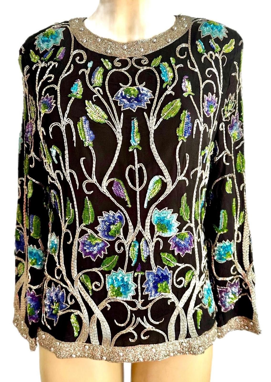 Other Sequin Top Black Multi size 10 Size L / US 10 / IT 46 - 1 Thumbnail
