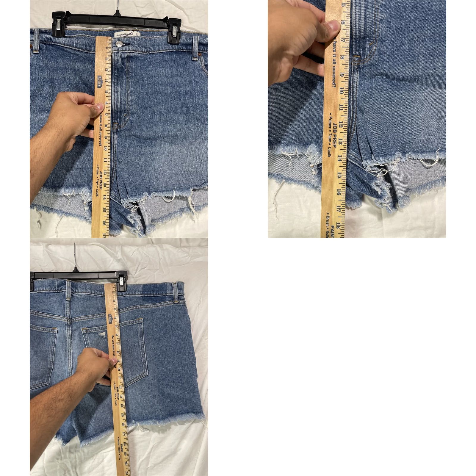 Abercrombie & Fitch Abercrombie & Fitch Shorts Womens 37 24 Denim The Mom High Rise Distressed Hem Blue 5-Pocket Classic Casual Womens Size 25" / US 0 / IT 36 - 9 Thumbnail