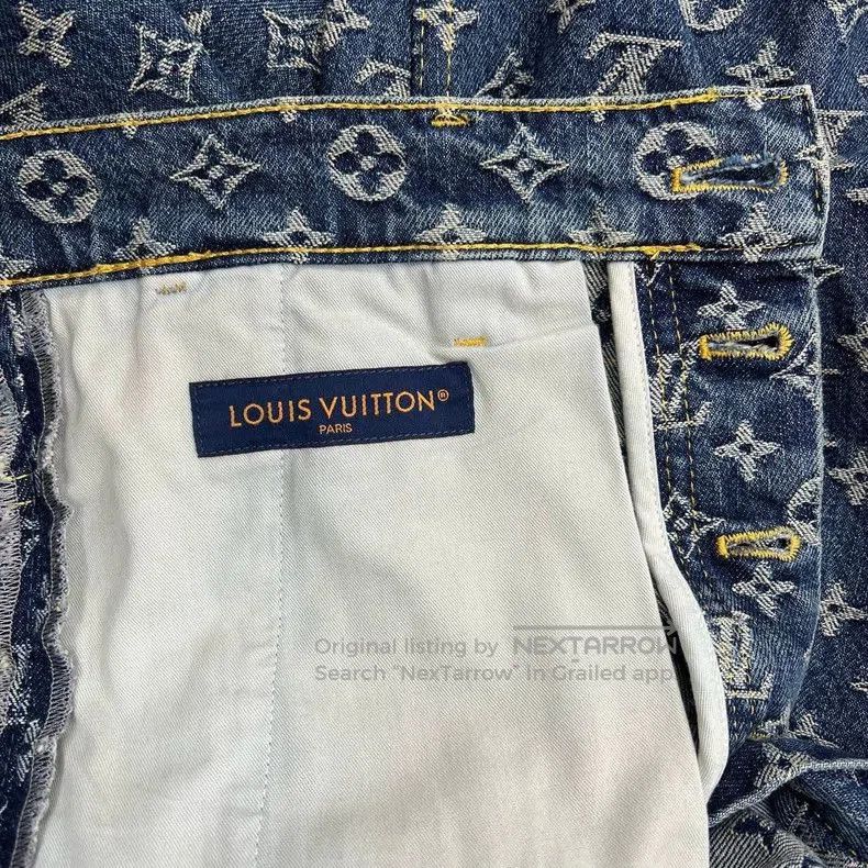 Louis Vuitton Louis Vuitton Blue Monogram Side Stripe Jeans. Size US 31 - 4 Thumbnail