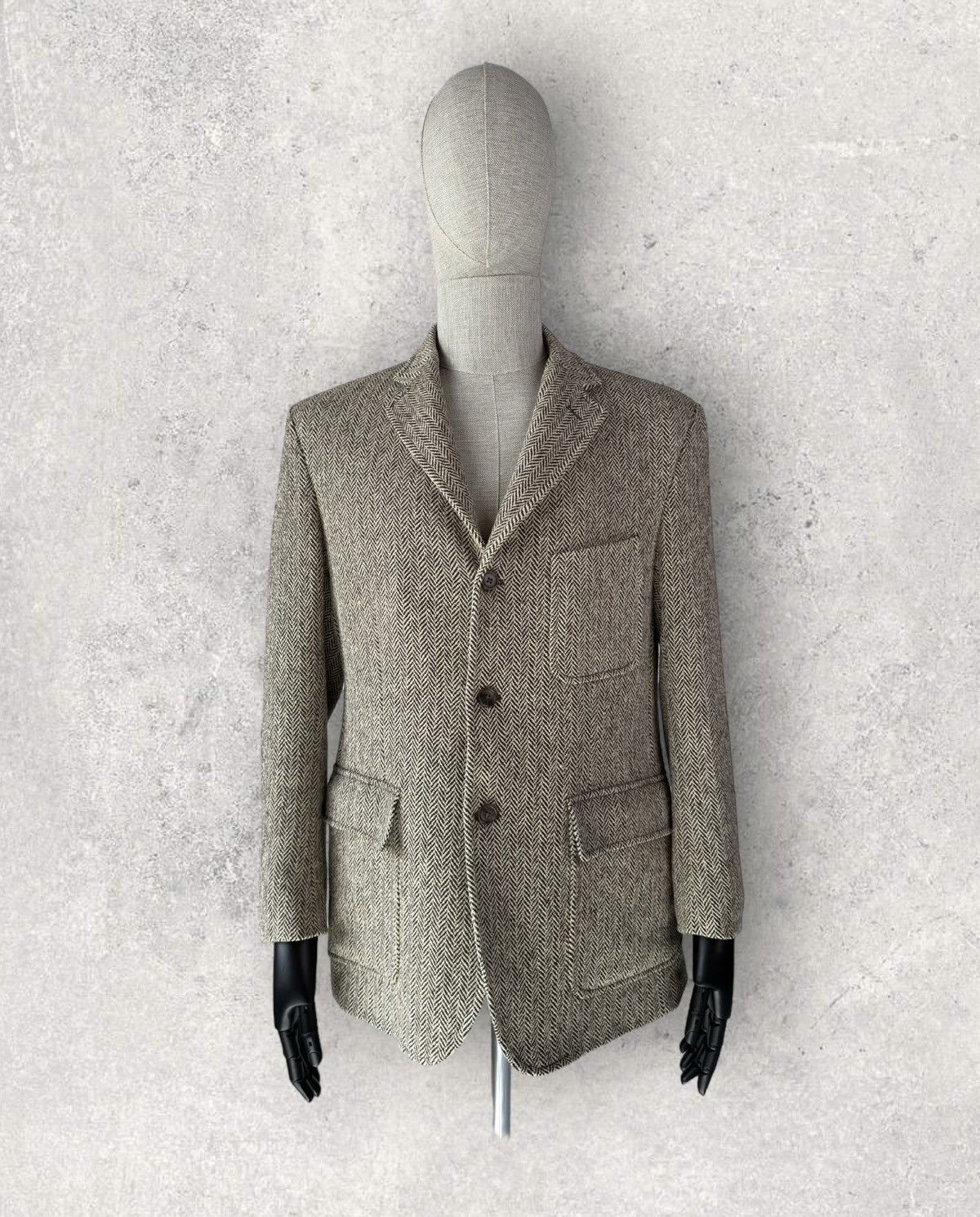 Ralph Lauren POLO RALPH LAUREN Herringbone Wool Tweed Jacket Blazer Coat Size 44R - 1 Thumbnail