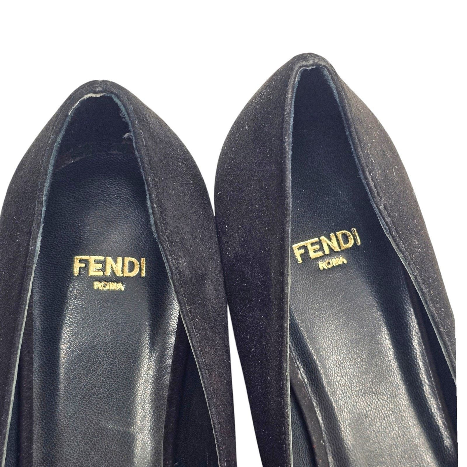 Fendi Ballet Flats Black Suede with Crystal Hearts EU 36 US 6 Size US 6 / IT 36 - 7 Thumbnail