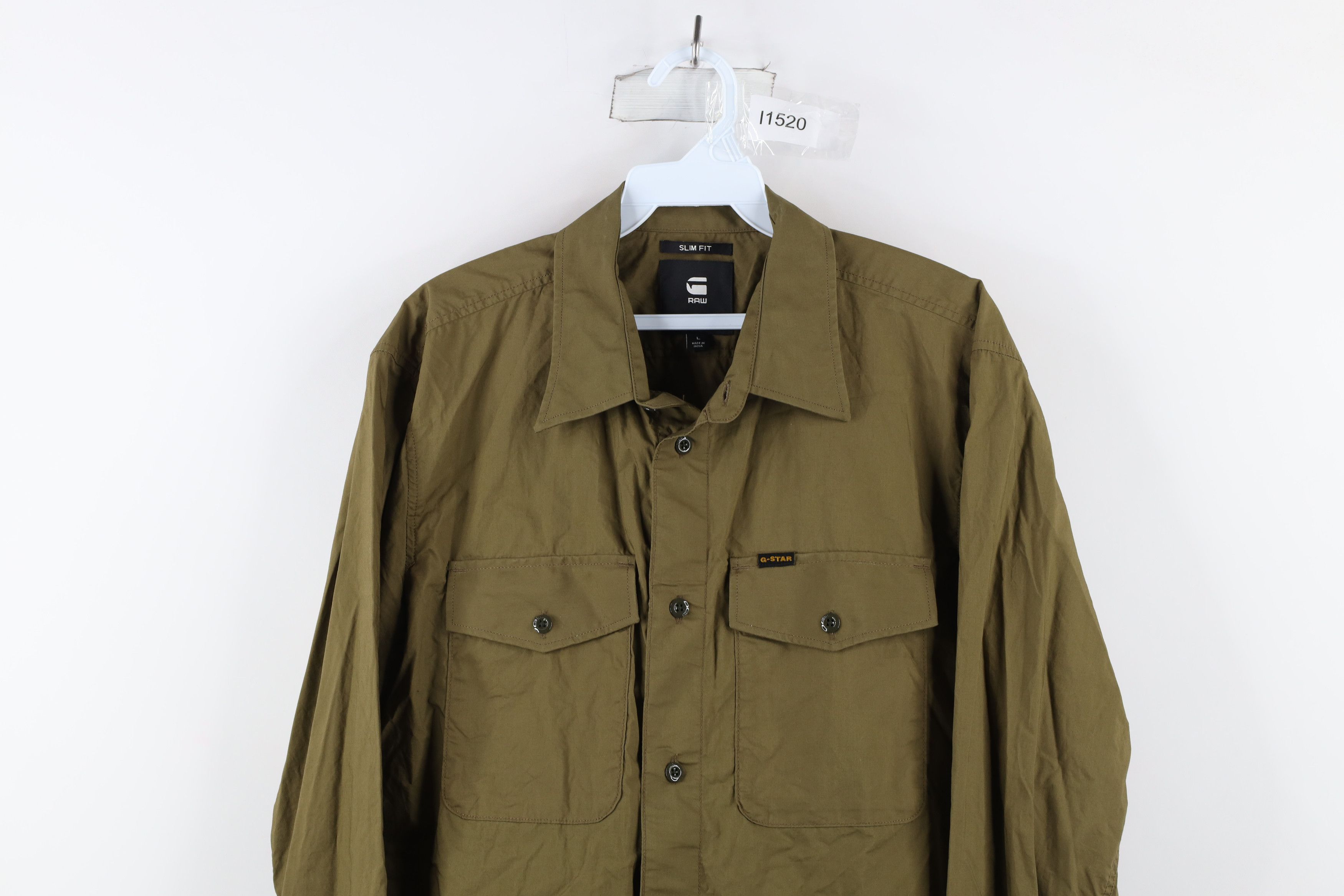Vintage G Star Raw Spell Out Military Style Collared Button Shirt Size US L / EU 52-54 / 3 - 2 Thumbnail
