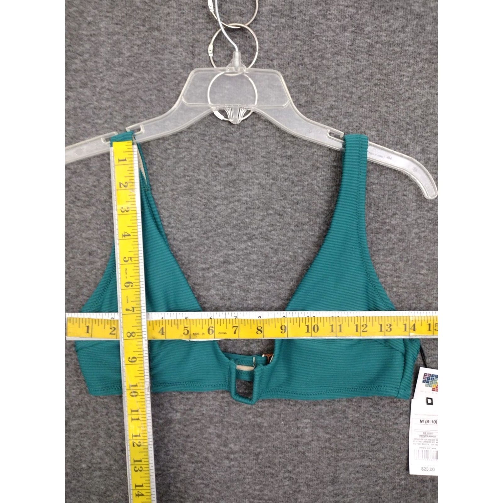 Vintage Shade & Shore Bikini Top Shade & Shore Green Textured Plunge Bikini Top M Women Narrow? Size M / US 6-8 / IT 42-44 - 4 Thumbnail
