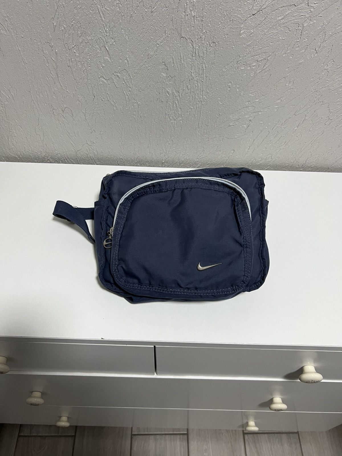 Bag x Nike Vintage Big Messenger Y2K Drill 90's Very Outdoor in Blue, Men's