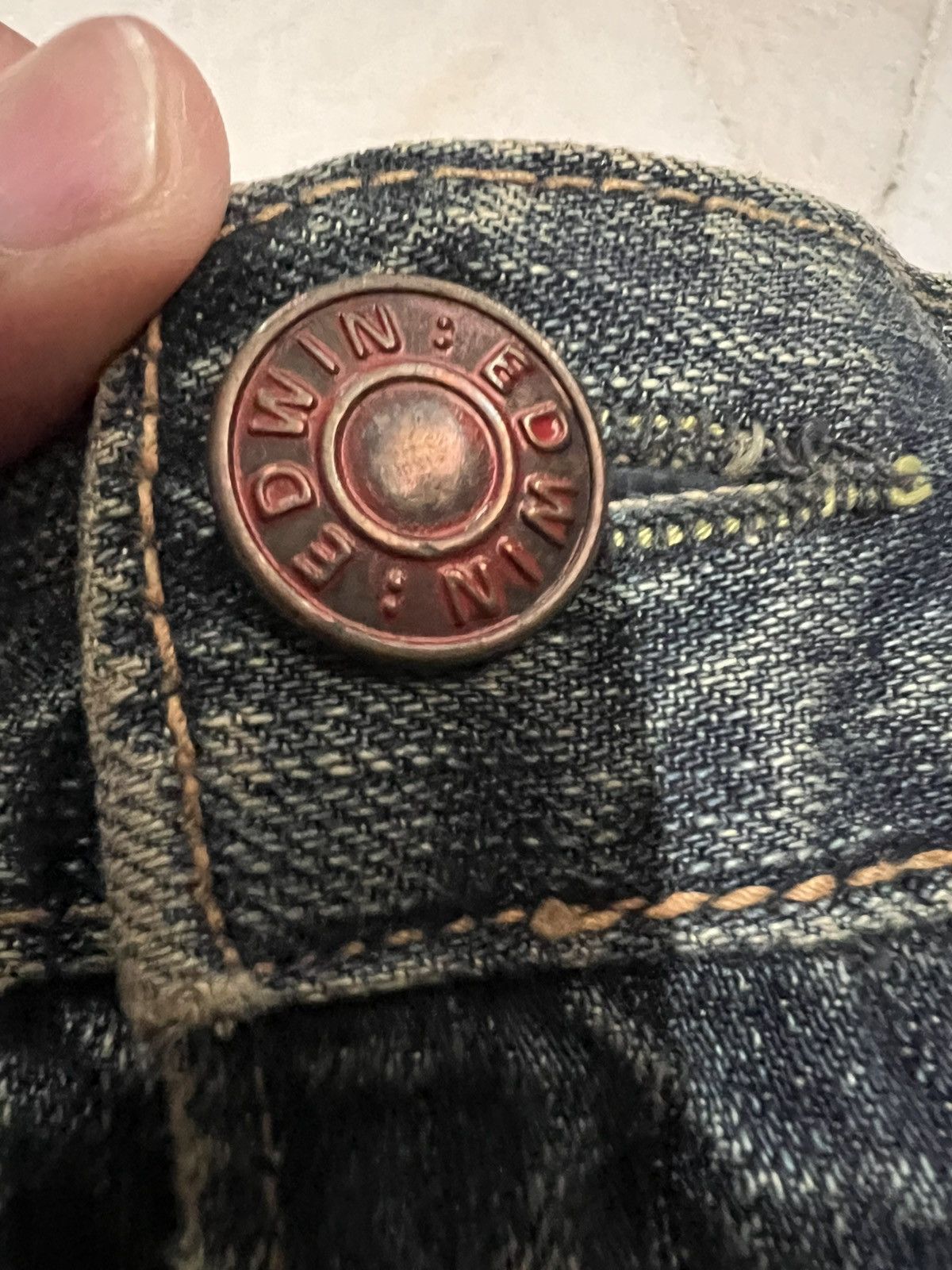 Edwin × If Six Was Nine 🌈Flare Vintage Edwin 503 Blue Trip Distressed Mud Wash Jean Size US 34 / EU 50 - 12 Thumbnail