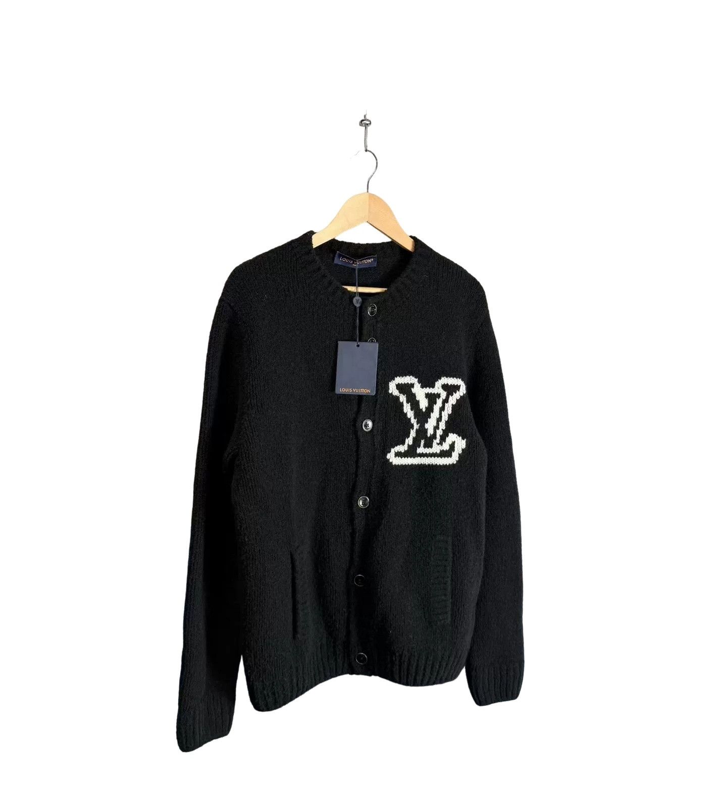 Louis Vuitton Louis Vuitton's latest black NBA knit logo cardigan