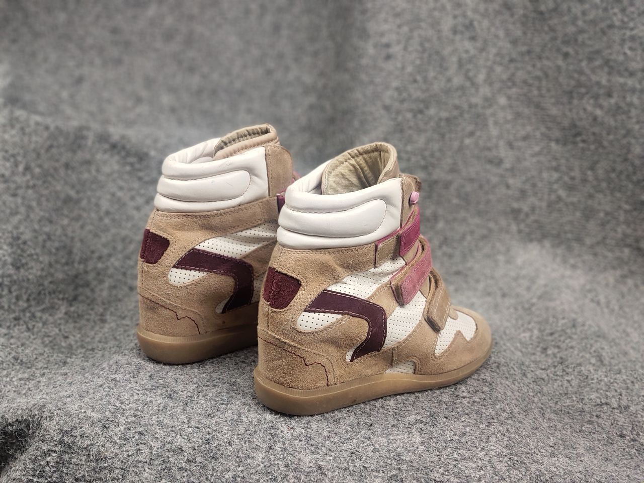 If Six Was Nine Vintage isabel marant Style wedge sneakers suede Velcro Y2K Size US 8 / IT 38 - 13 Thumbnail