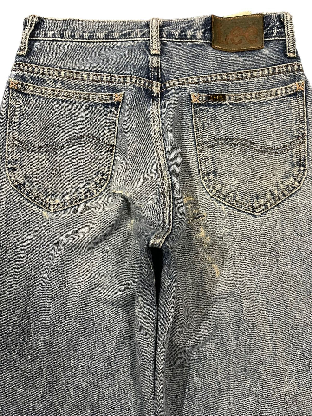 Lee Vintage 90s Lee Riders Blue Wash Distress Baggy Jeans Size US 27 - 4 Thumbnail