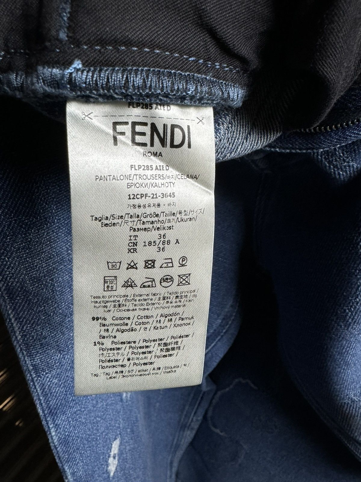 Fendi Fendi Roma Moonlight Relaxed Denim Jeans - 36/34 Size US 36 / EU 52 - 16 Thumbnail
