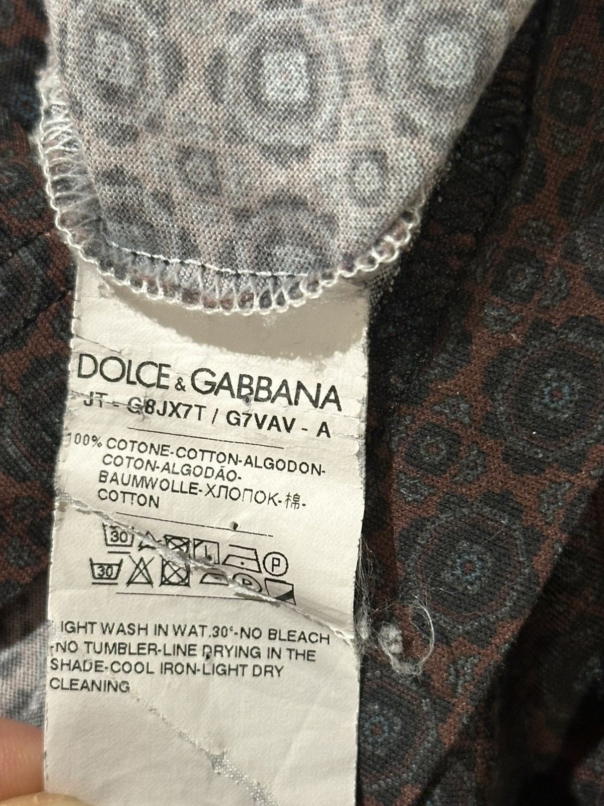 Dolce & Gabbana Dolce & Gabbana Vintage Brown Pattern T-Shirt Size US L / EU 52-54 / 3 - 4 Thumbnail