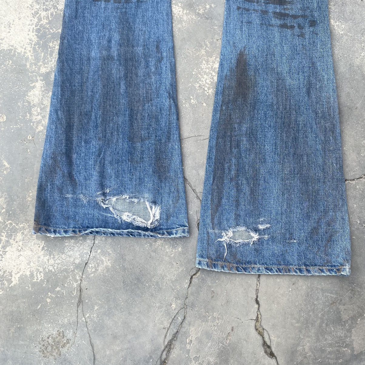 Japanese Brand ☠️GLAD NEWS☠️ Distressed Flare Size US 34 / EU 50 - 10 Thumbnail