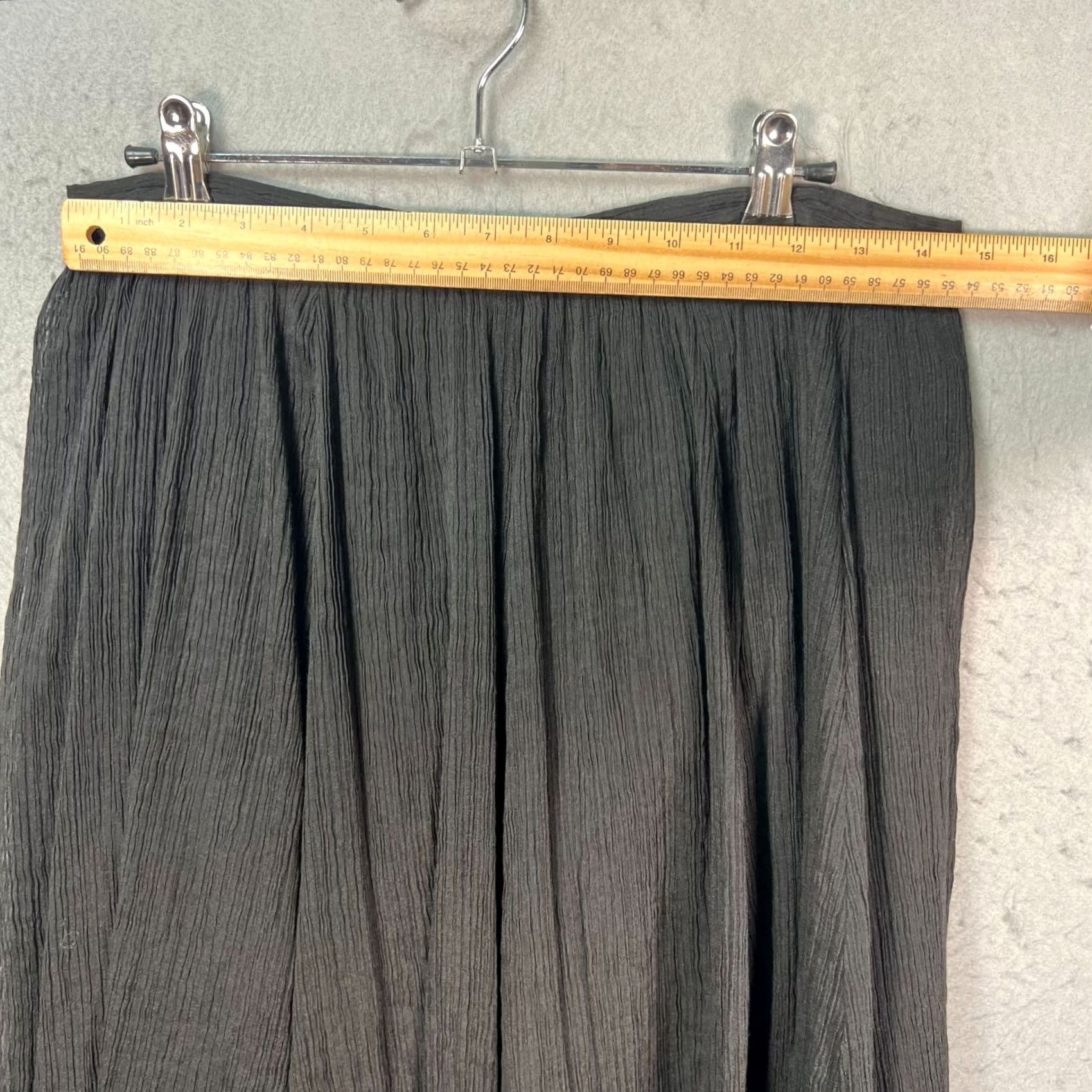 Massimo Dutti Massimo Dutti Skirt Womens 6 Black Crinkle Maxi A-Line Midi Lined Cotton Blend Casual Spring Summer Fall Womens Size 28" / US 6 / IT 42 - 6 Thumbnail