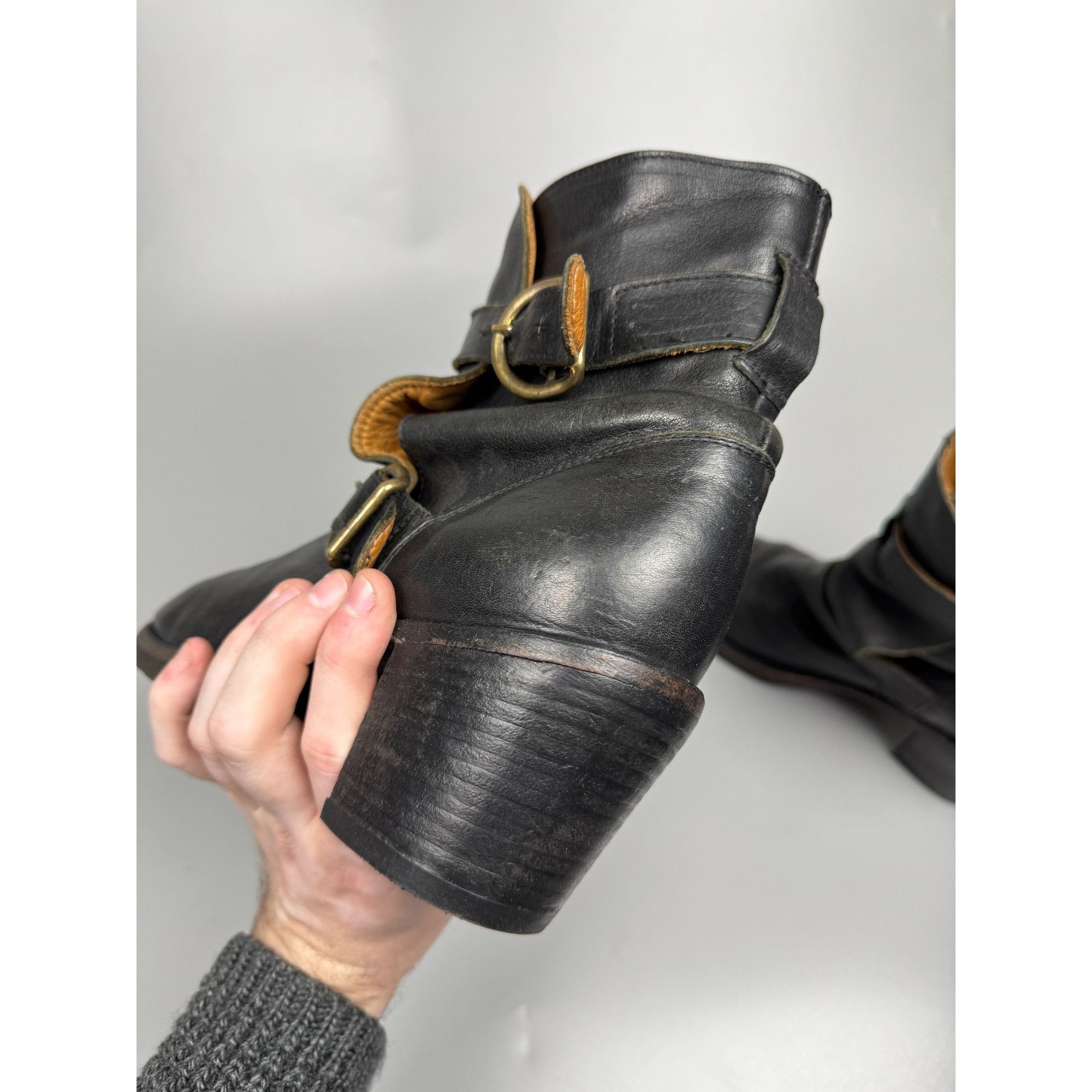Fiorentini + Baker Fiorentini + Baker Mid Heel Black Leather Boots (Y1240) Size US 9 / IT 39 - 10 Thumbnail