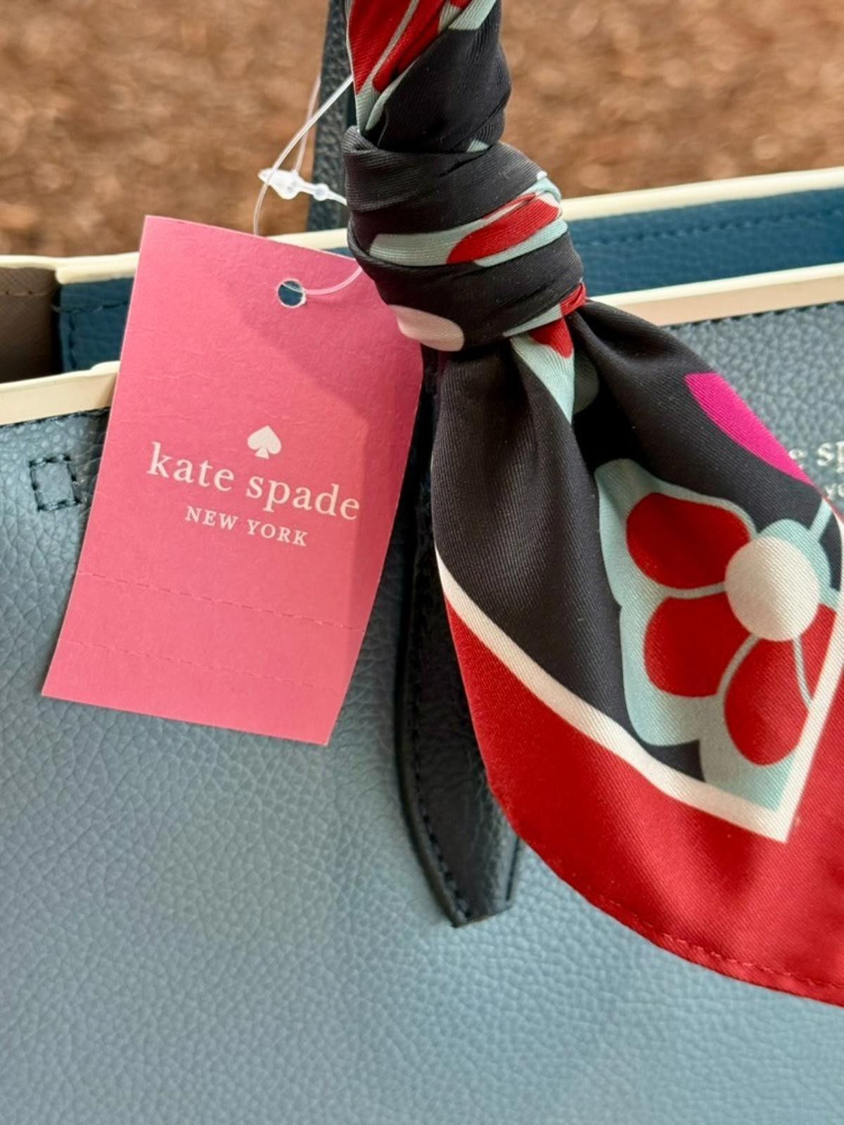 Other NWT/HTF Kate Spade Leather Eva Scarf Handle Med Baltic Sea Size ONE SIZE - 2 Thumbnail