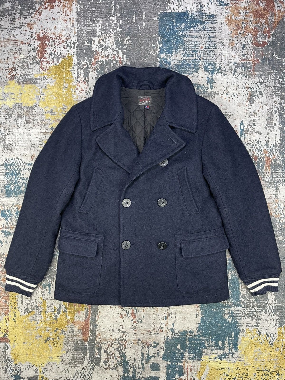 Woolrich Woolen Mills Woolrich Wool Double Breasted Navy Sailor Peacoat Size US L / EU 52-54 / 3 - 7 Thumbnail